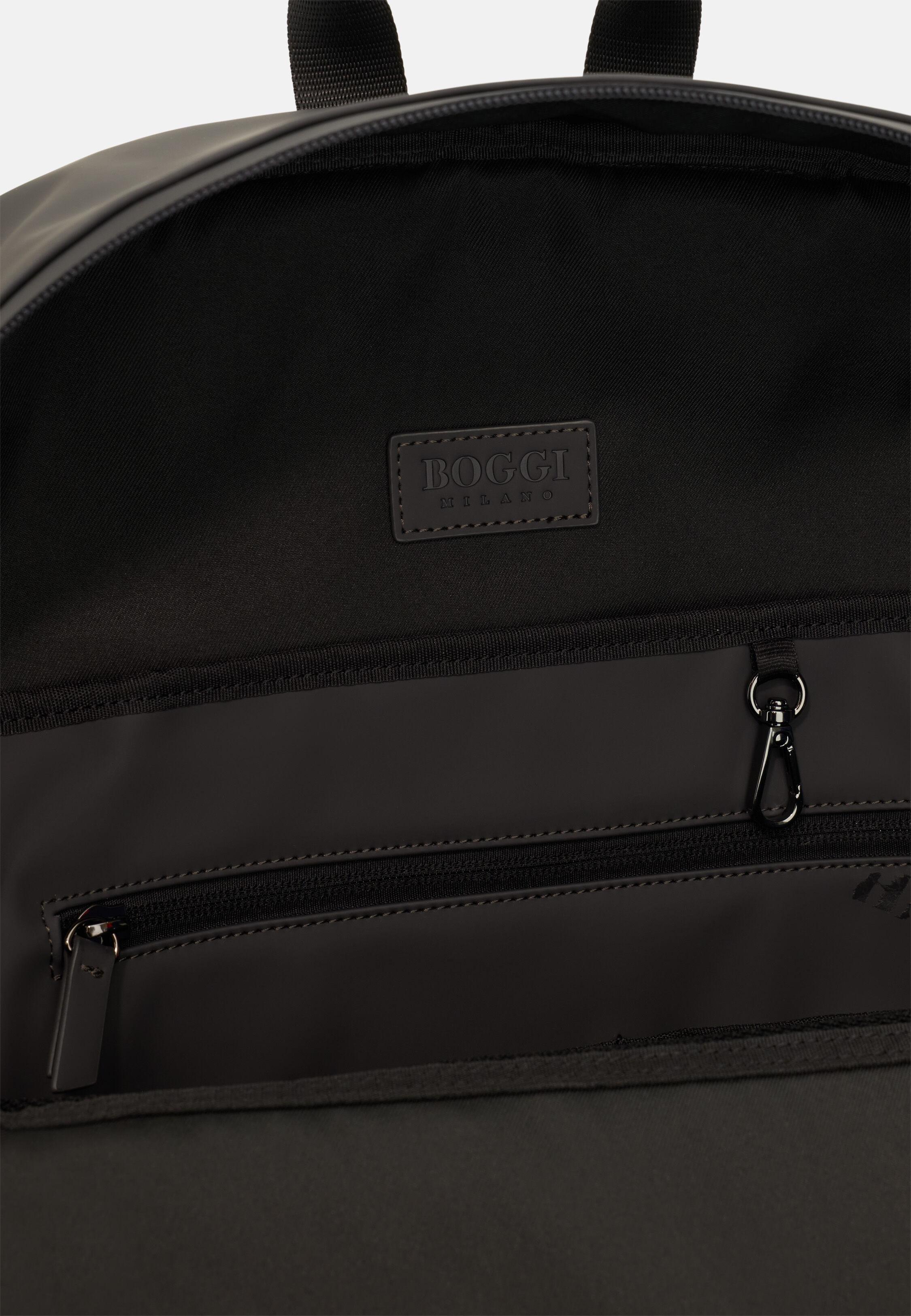 Rubberised Fabric Rucksack Black, Charcoal, medium