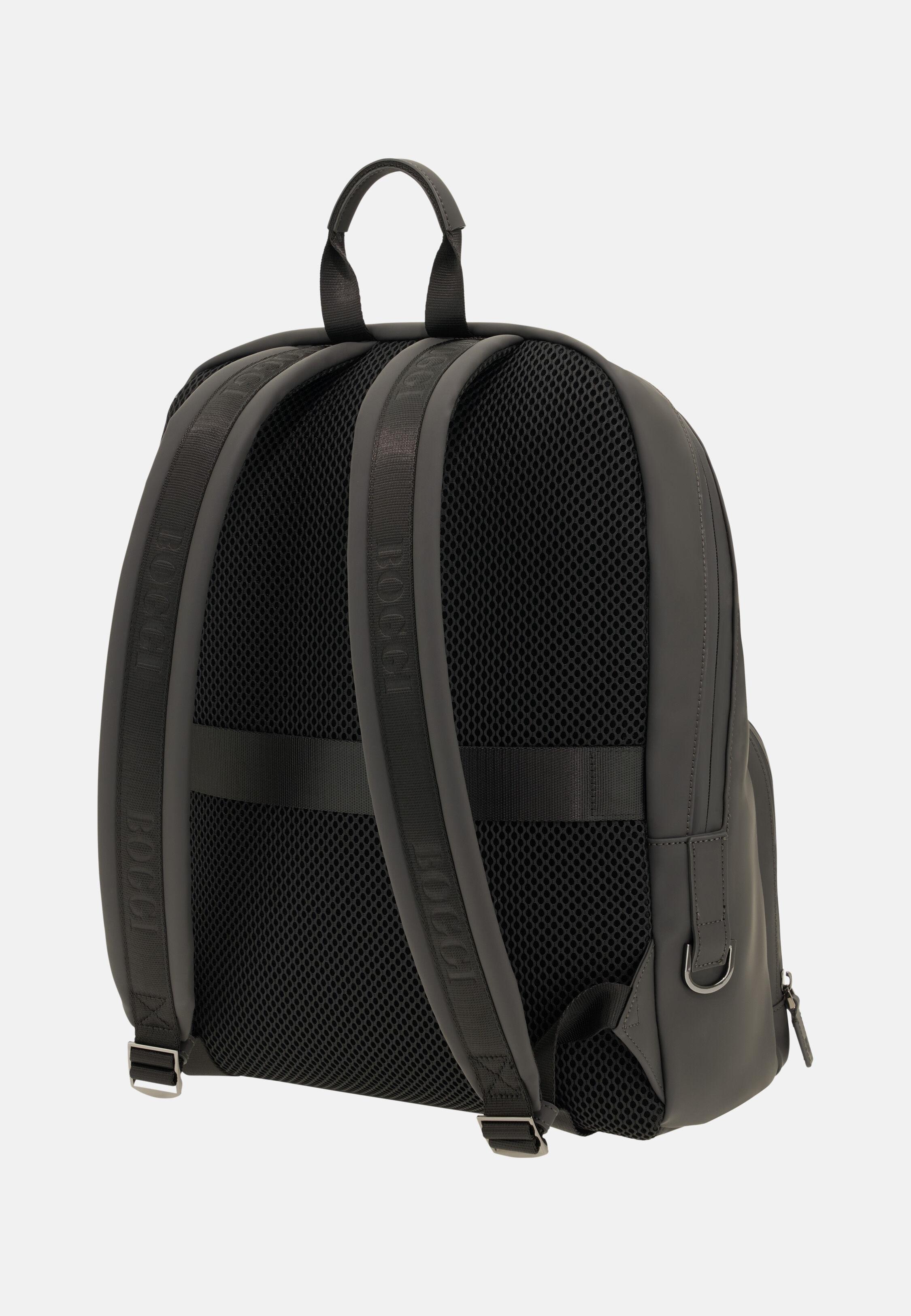 Rubberised Fabric Rucksack Charcoal, Charcoal, medium