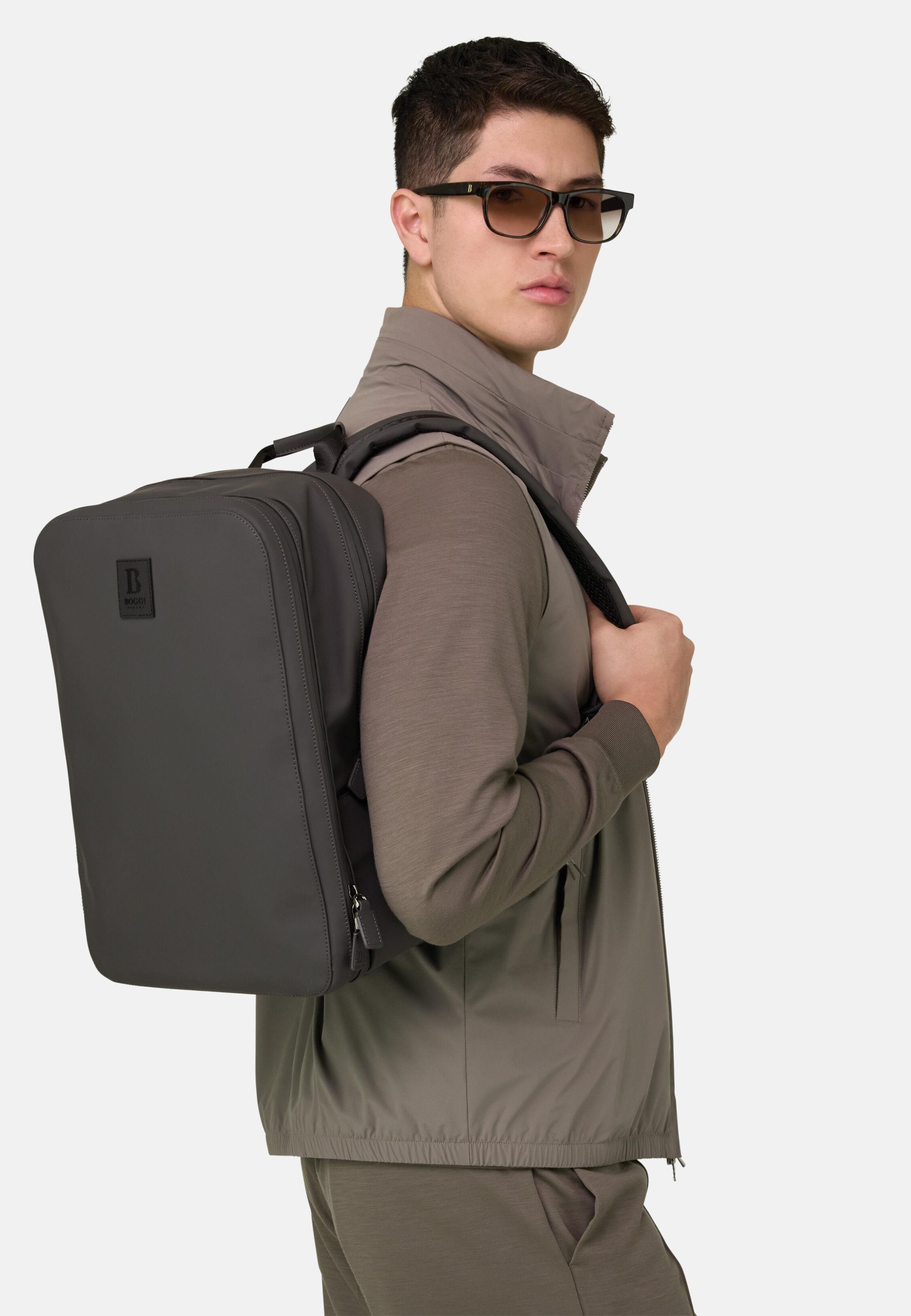 Rubberised Fabric Rucksack Charcoal, 3901_CHAR, medium