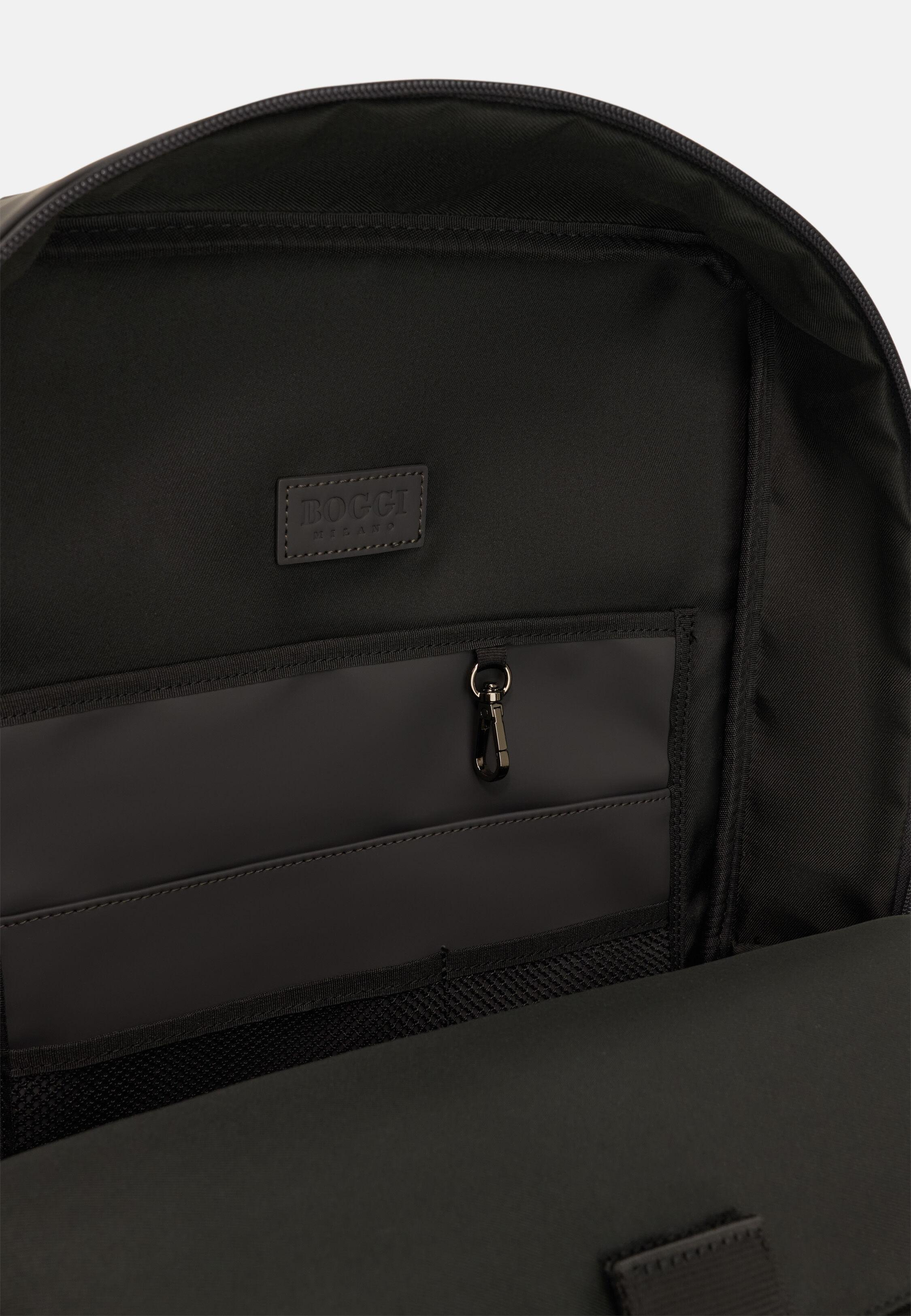 Rubberised Fabric Rucksack Black, 3901_CHAR, large image number 1