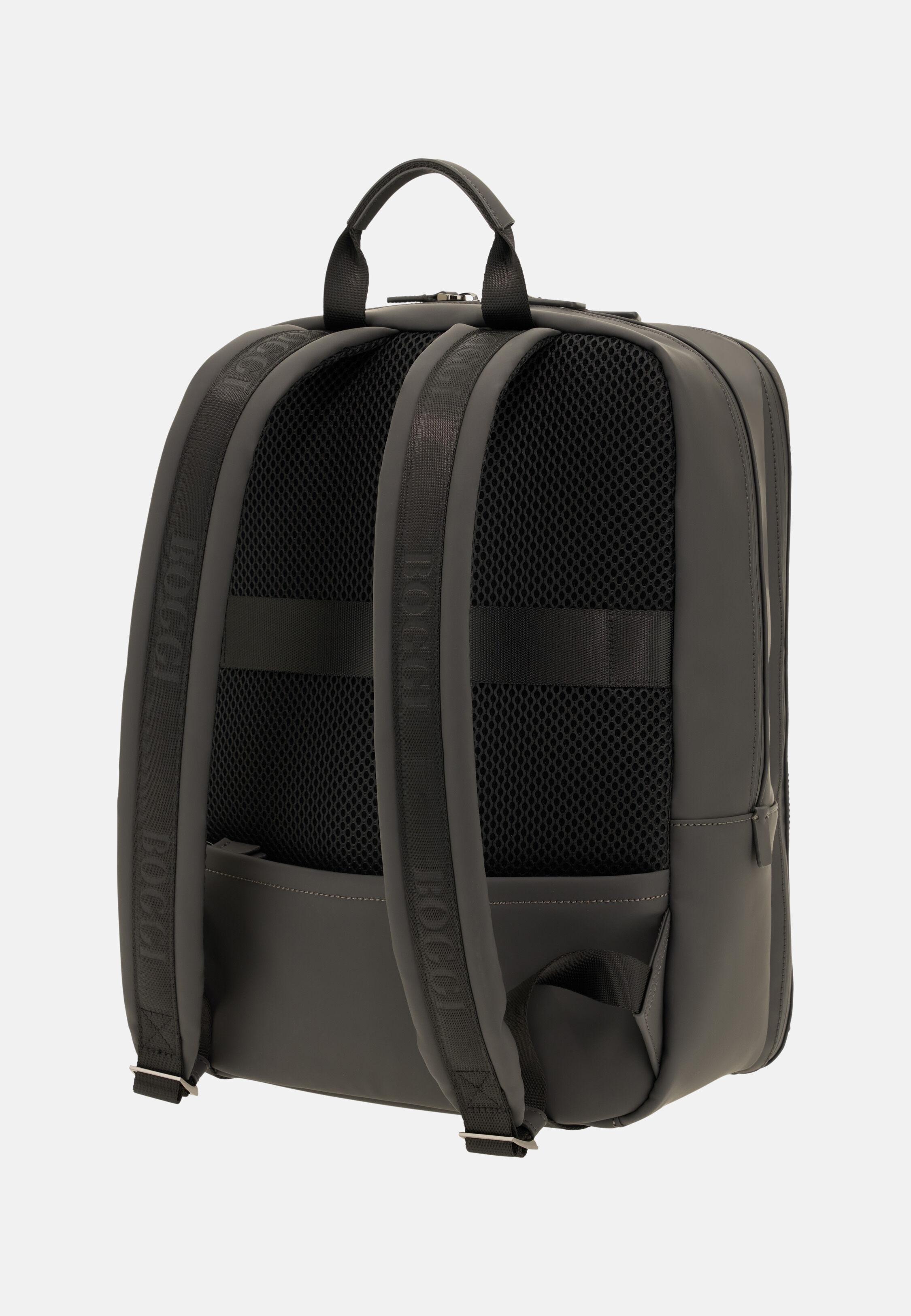 Rubberised Fabric Rucksack Black, 3901_CHAR, large image number 2