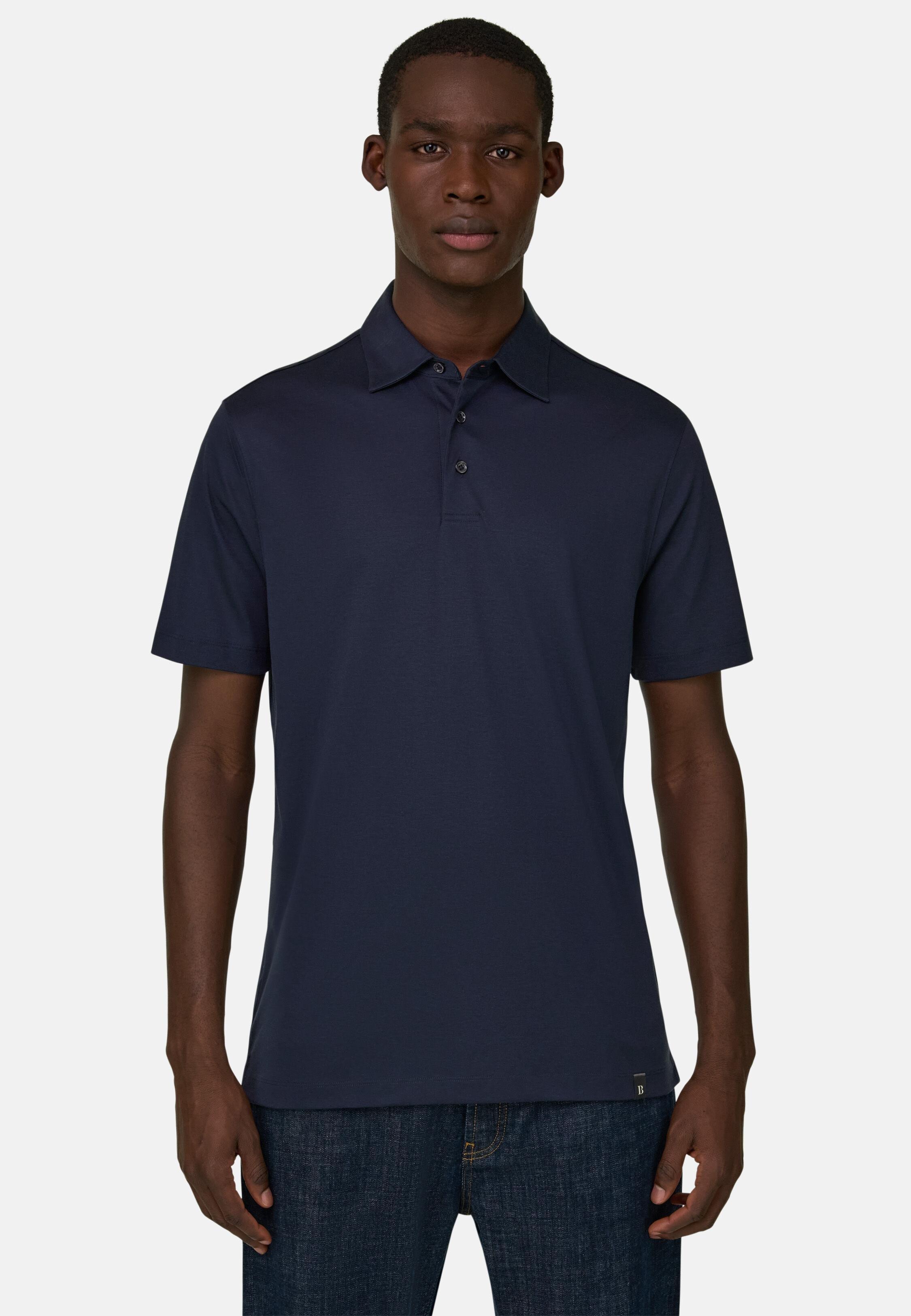 Short-Sleeved Polo Shirt Blue, Navy blue, large image number 0