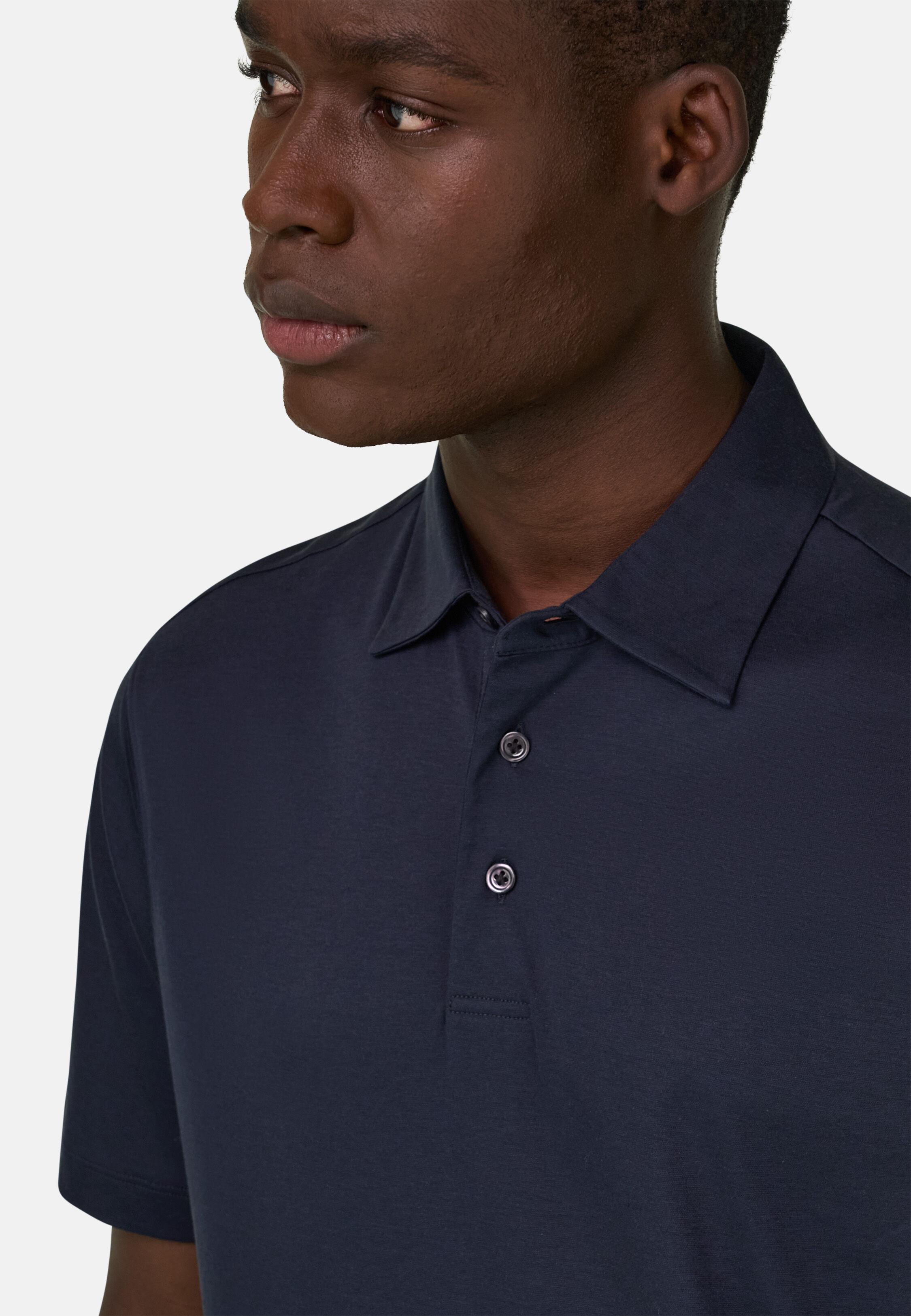 قميص بولو بكم قصير أزرق, Navy blue, large image number 2