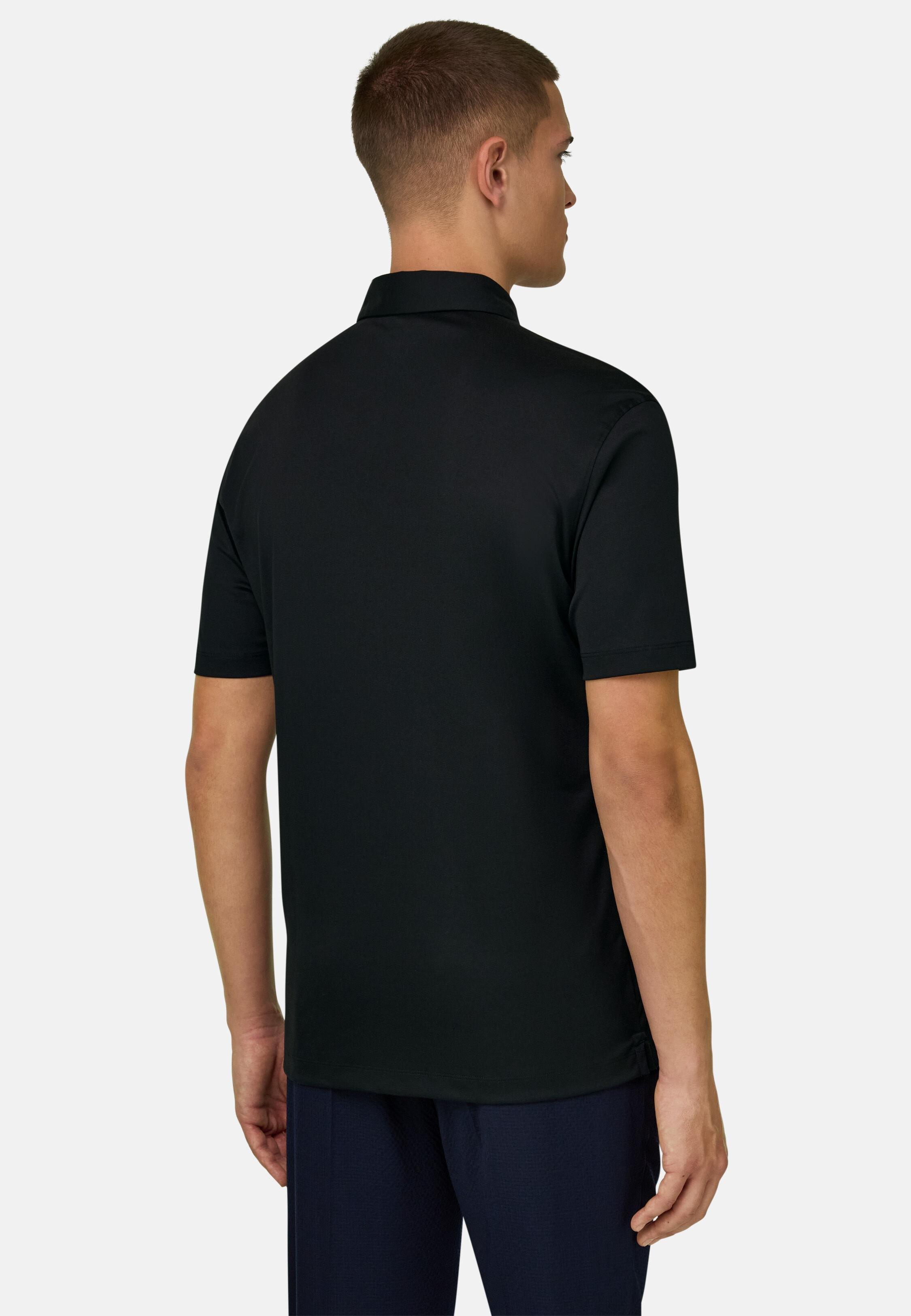 قميص بولو بكم قصير أسود, Black, medium