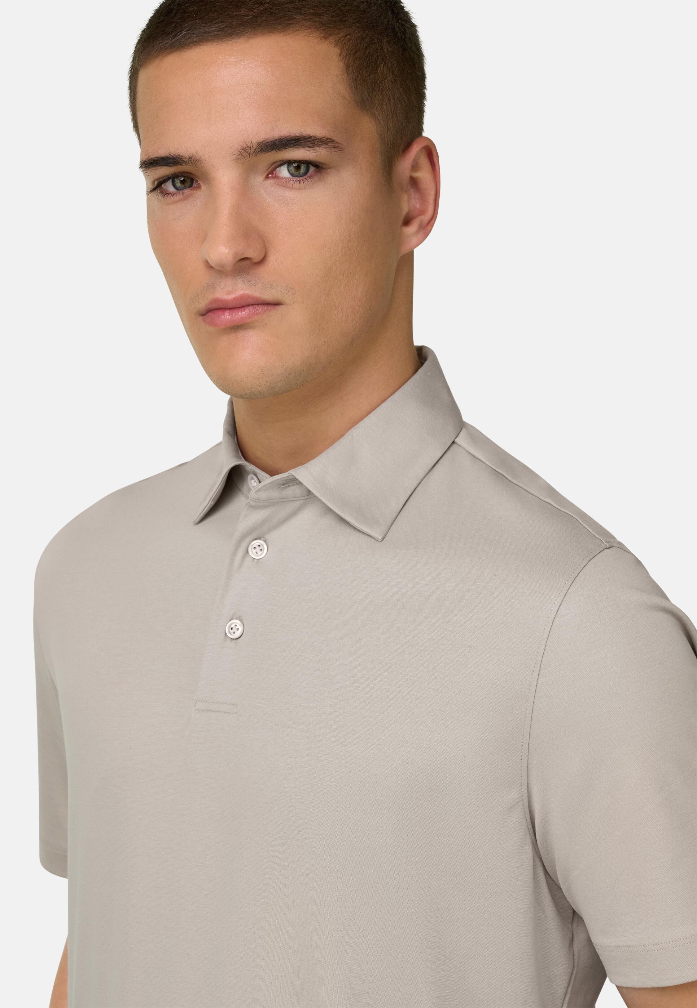 Silk Blend Polo Shirt Sand, Sand, medium