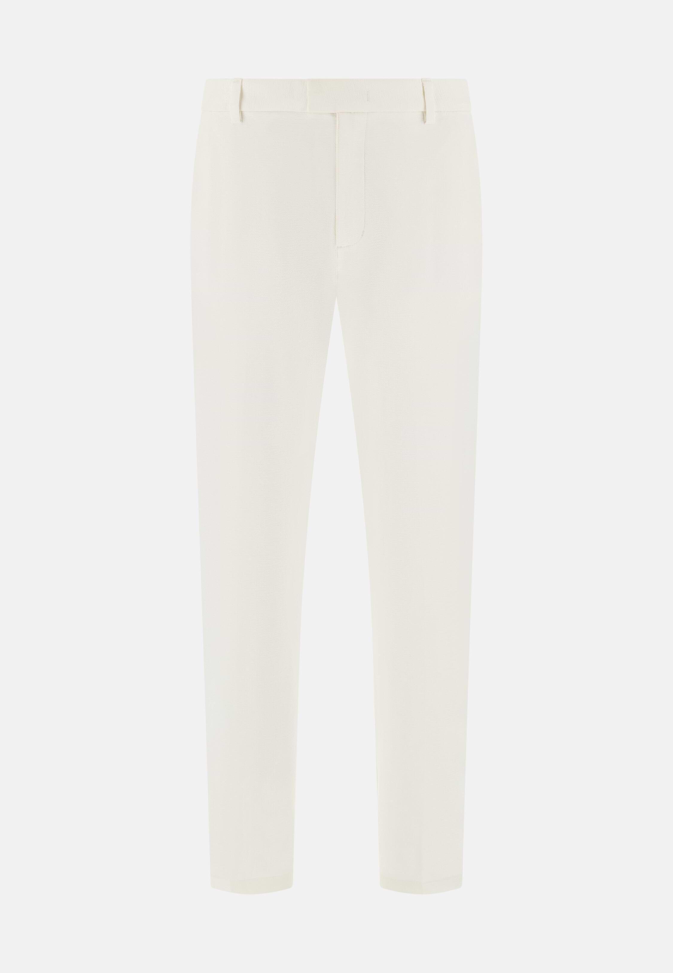 B Tech Trousers in Stretch Nylon Seersucker White, White, medium