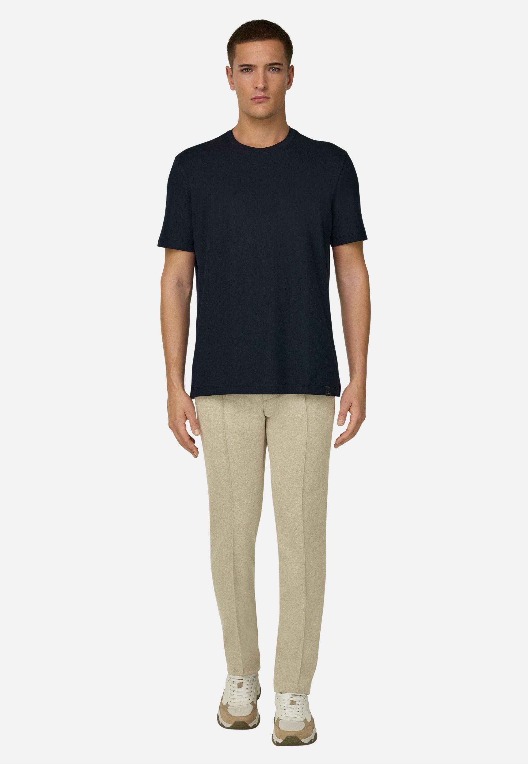 Cotton Blend Jersey Trousers Beige, 3901_BEIG, large image number 1