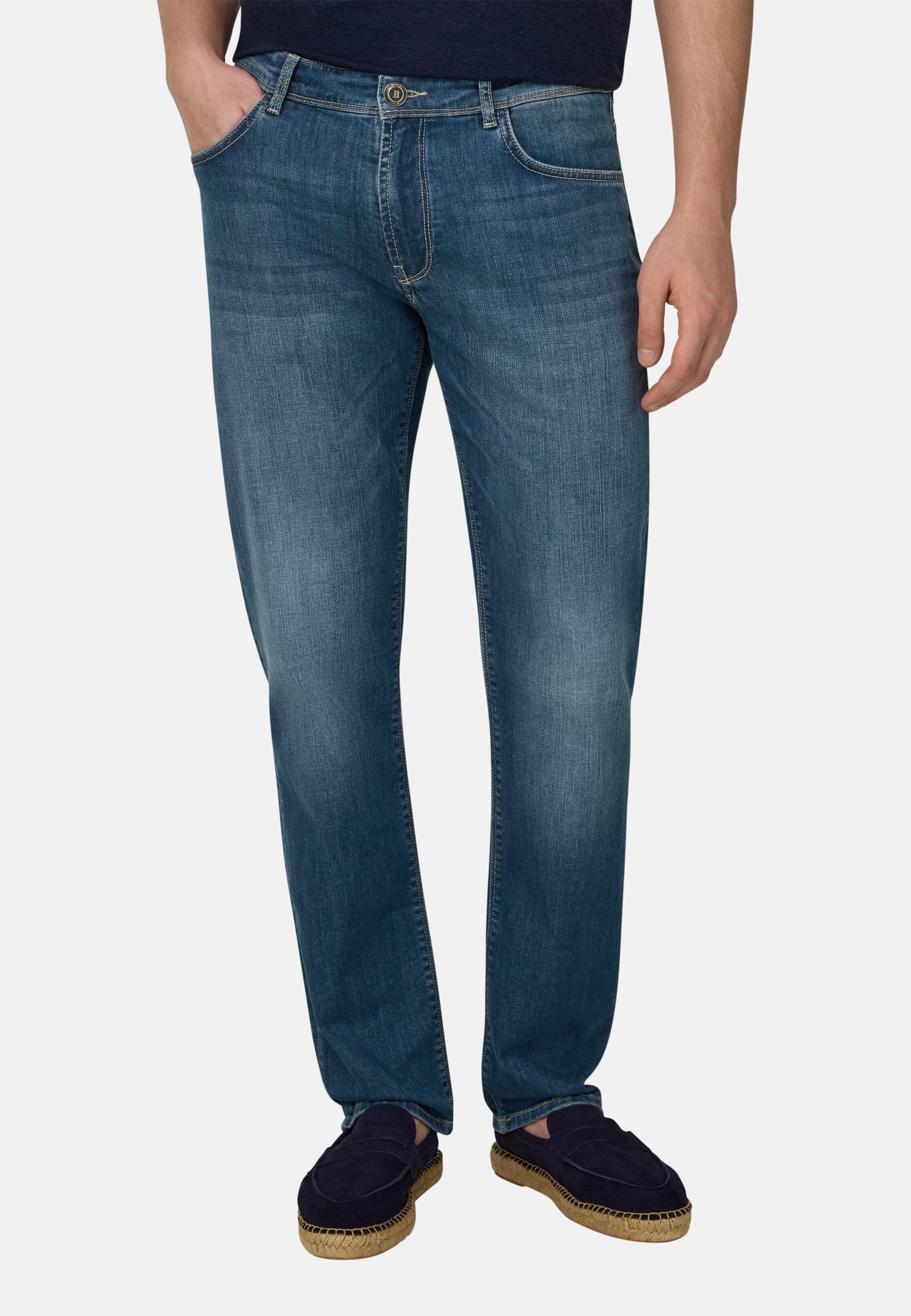 Medium Blue Stretch Denim Jeans Medium Blue, Medium Blue, medium