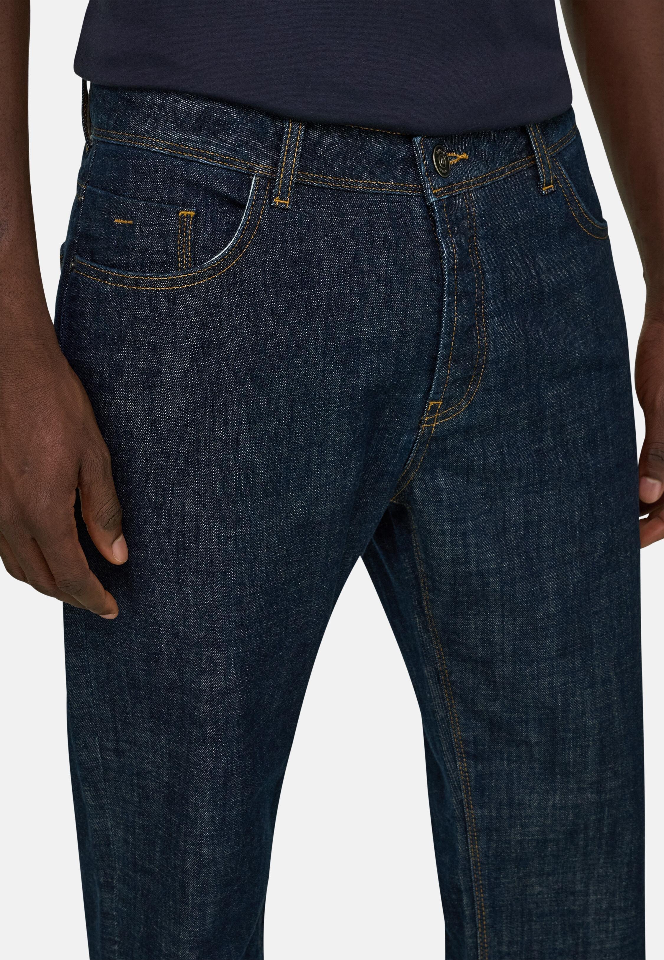Dark Blue Stretch Denim Jeans Dark Blue, Dark Blue, large image number 3