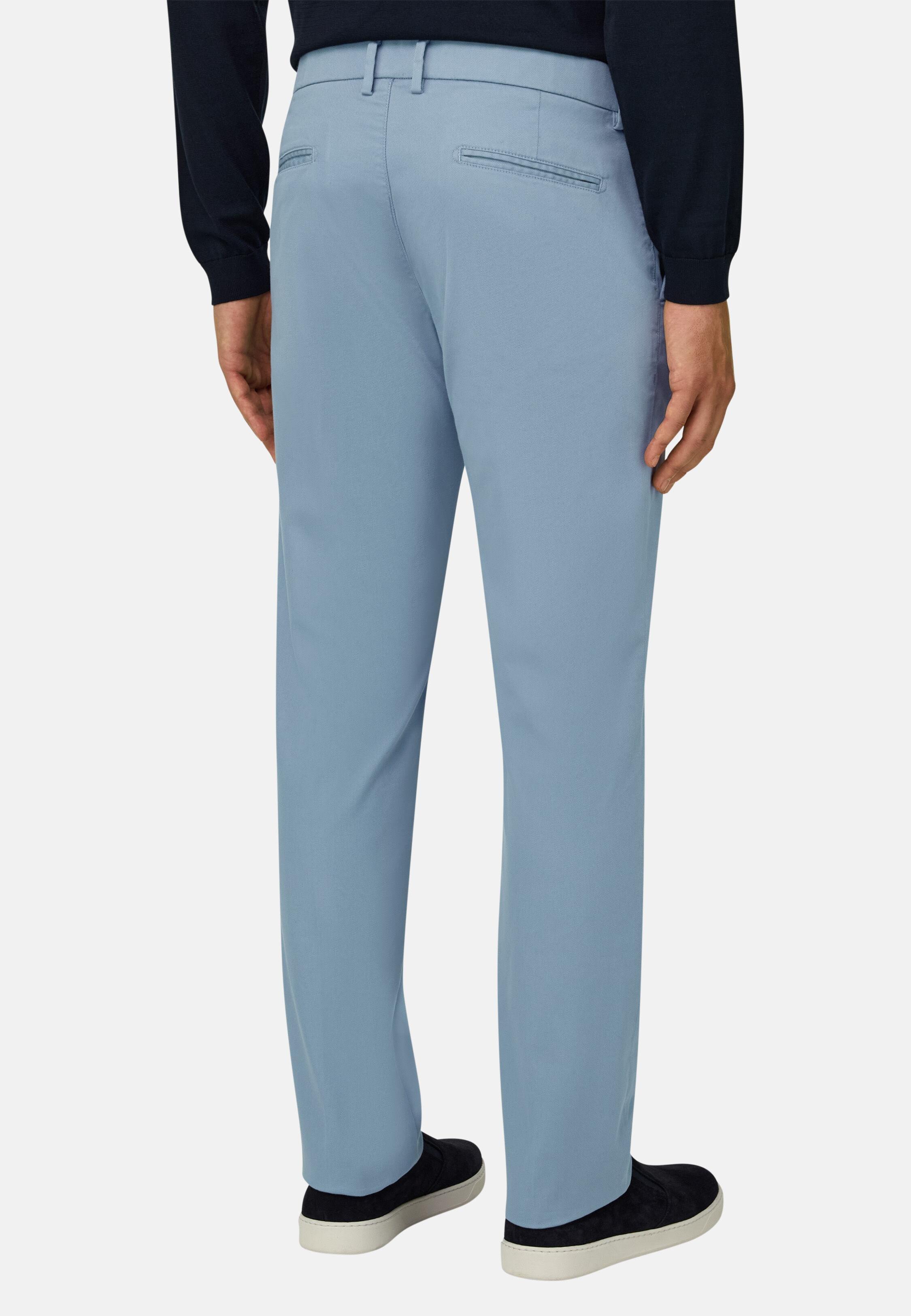 Stretch Cotton/Tencel Trousers Air-blue, Air-blue, large image number 2