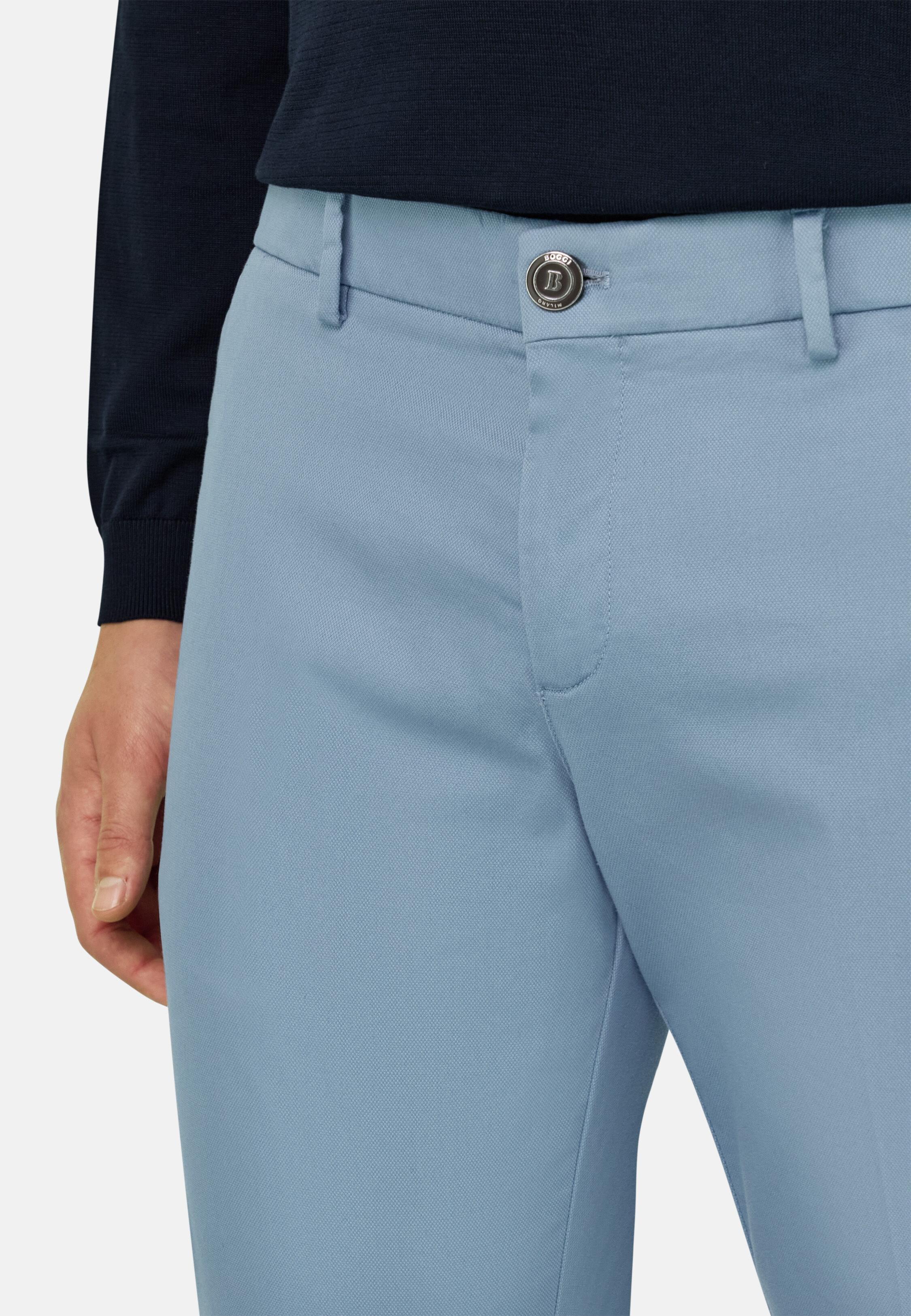 Stretch Cotton/Tencel Trousers Air-blue, Air-blue, large image number 3