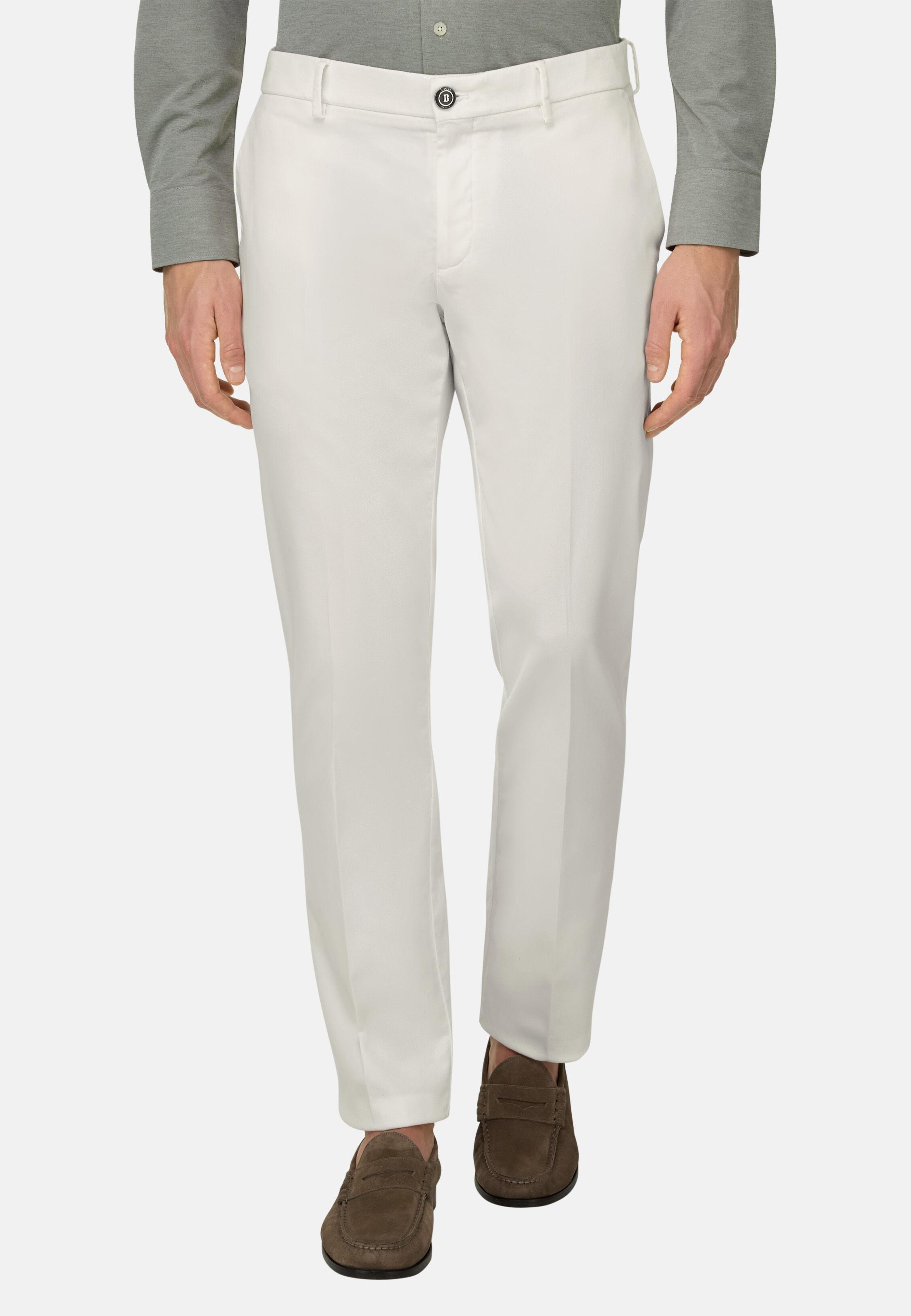 Stretch Cotton/Tencel Trousers White, White, large image number 0