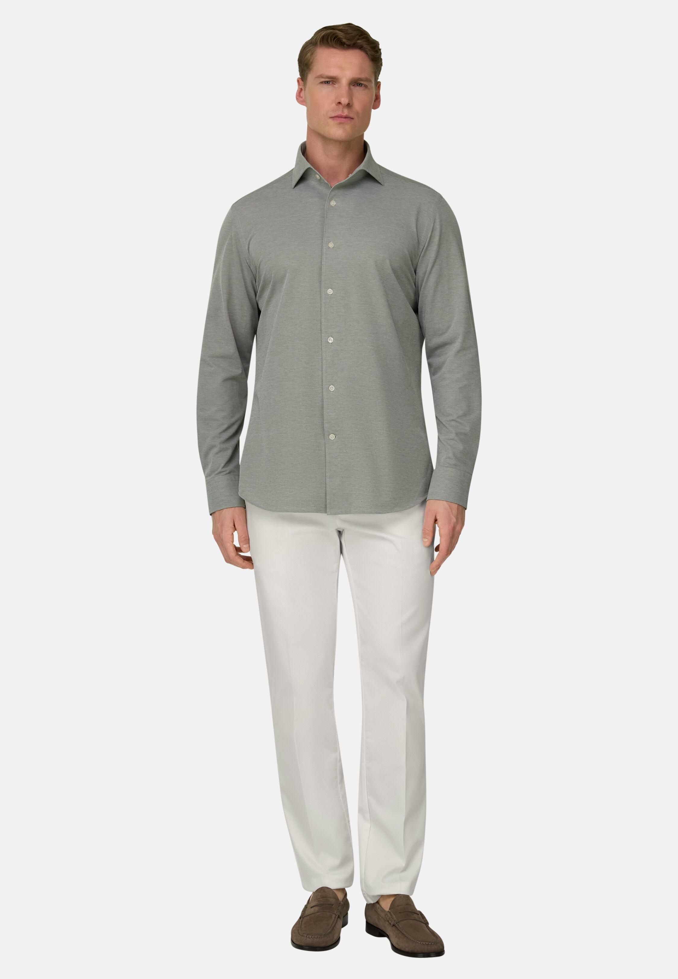 Stretch Cotton/Tencel Trousers White, White, large image number 1