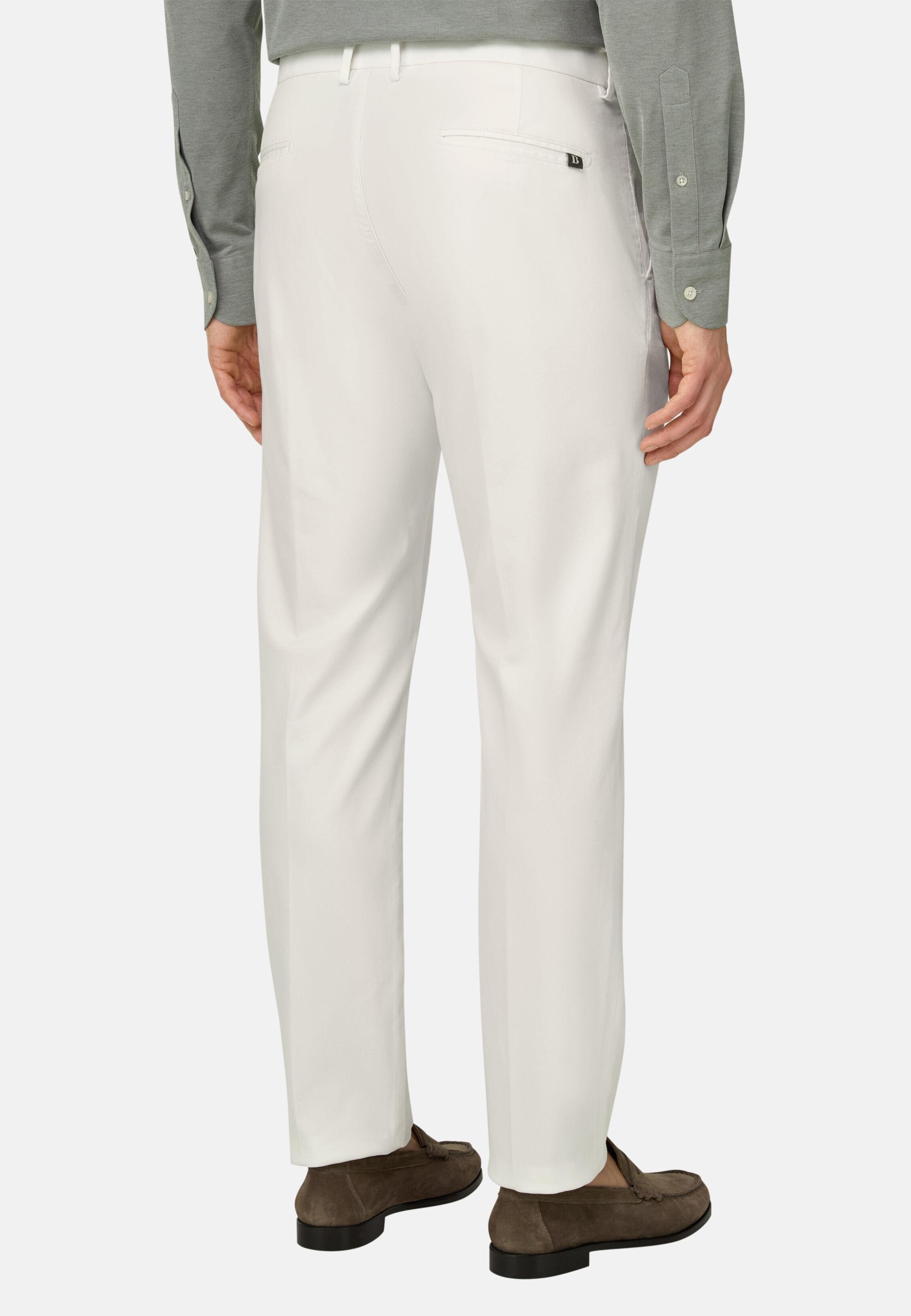 Stretch Cotton/Tencel Trousers White, White, large image number 2