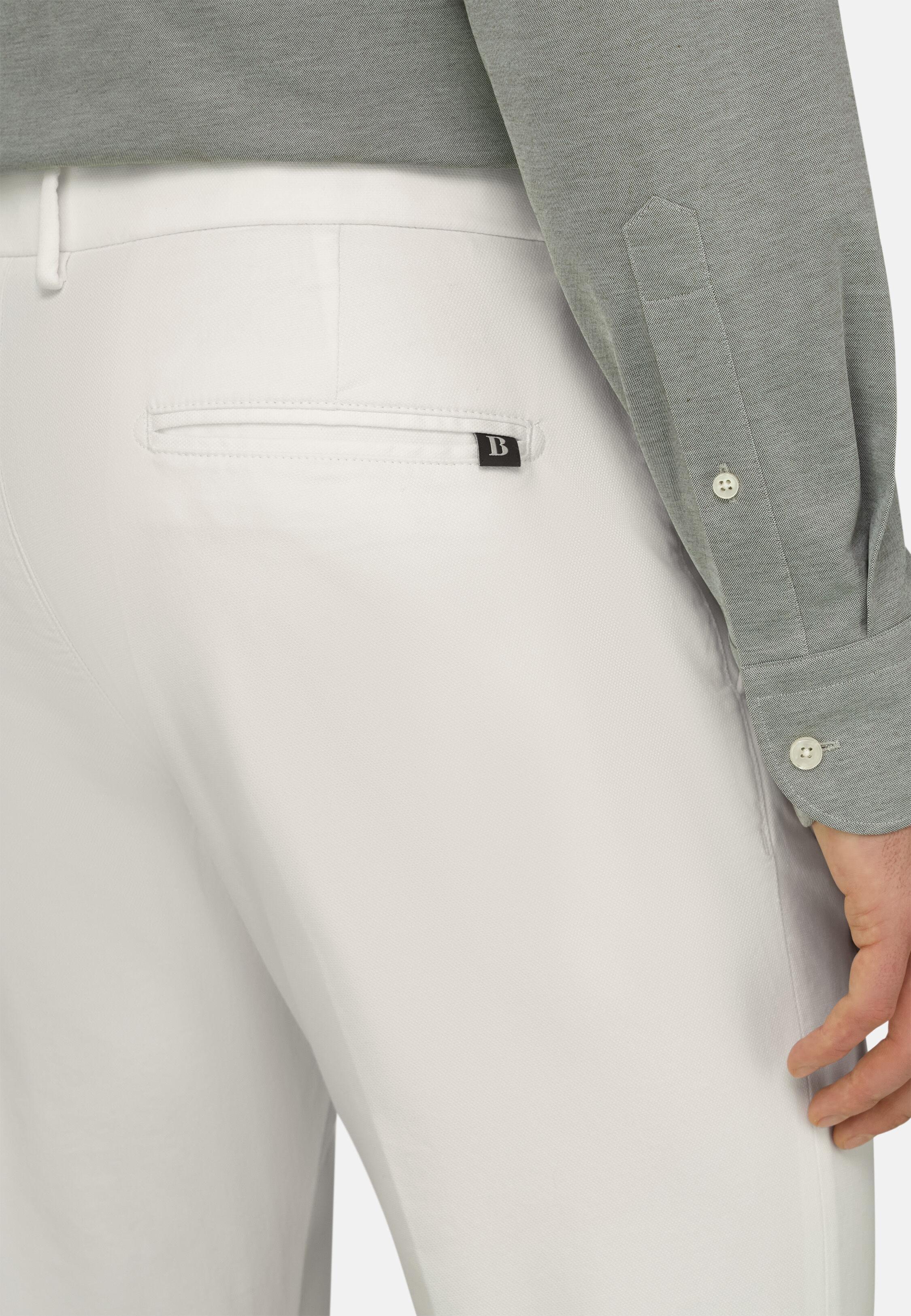 Stretch Cotton/Tencel Trousers White, White, large image number 3
