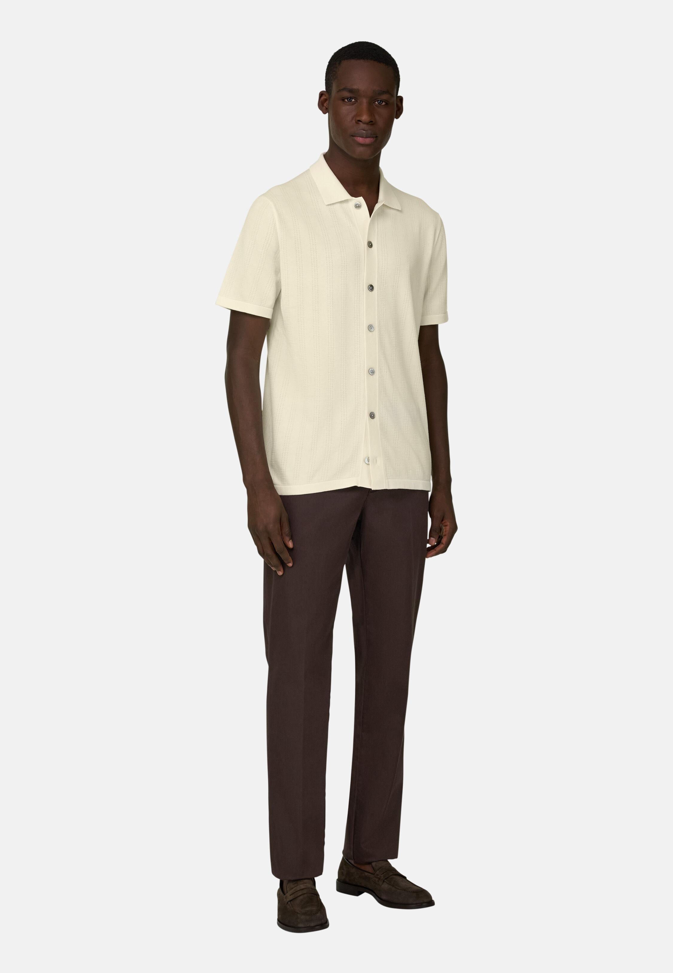 بنطال من القطن والتينسل المطاطي بني, Brown, medium