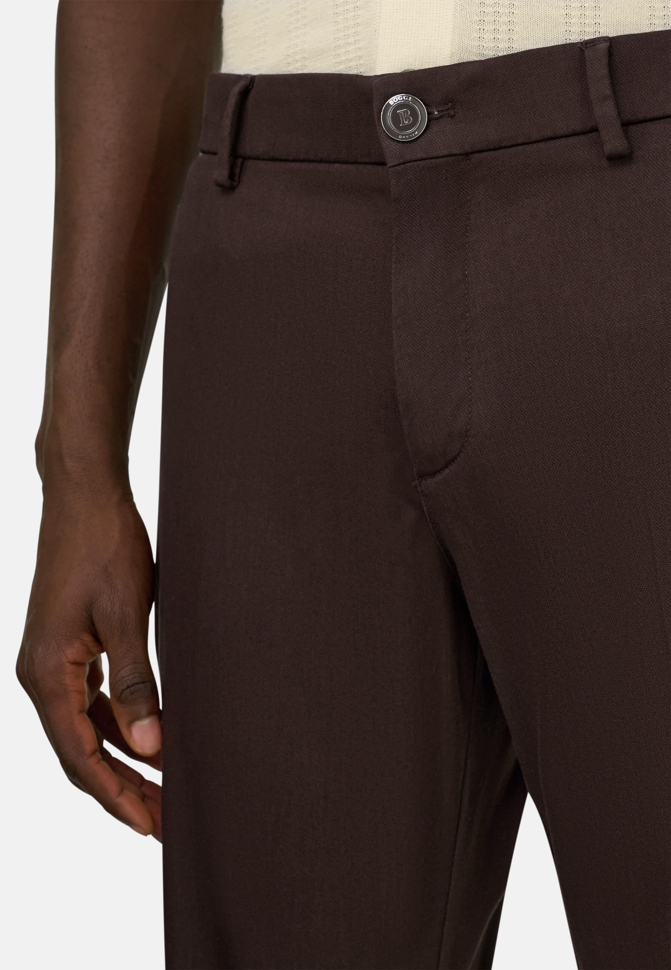 بنطال من القطن والتينسل المطاطي بني, Brown, large image number 3