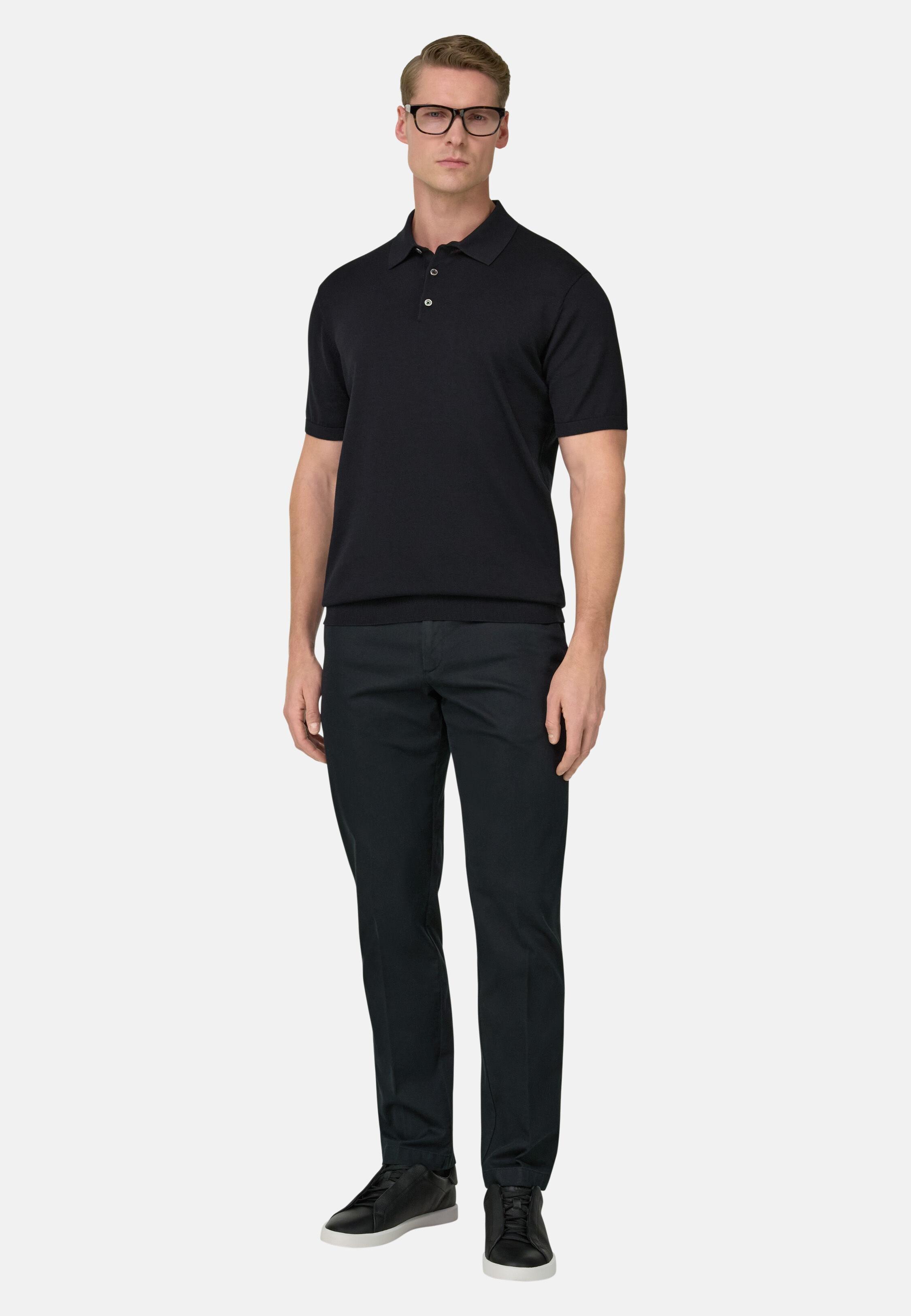 Stretch Cotton/Tencel Trousers Black, 3901_BLAC, large image number 1