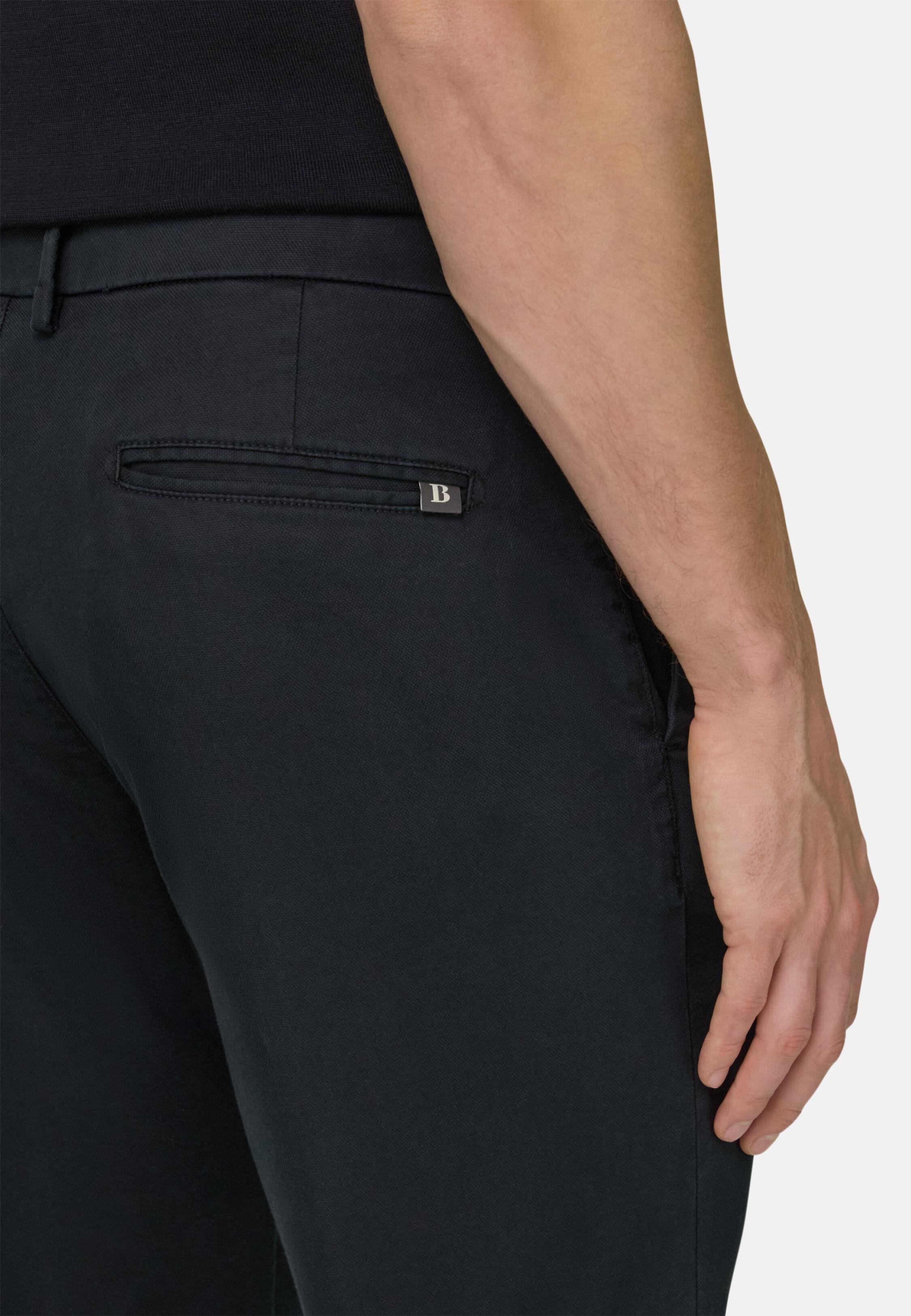 Stretch Cotton/Tencel Trousers Black, 3901_BLAC, large image number 3