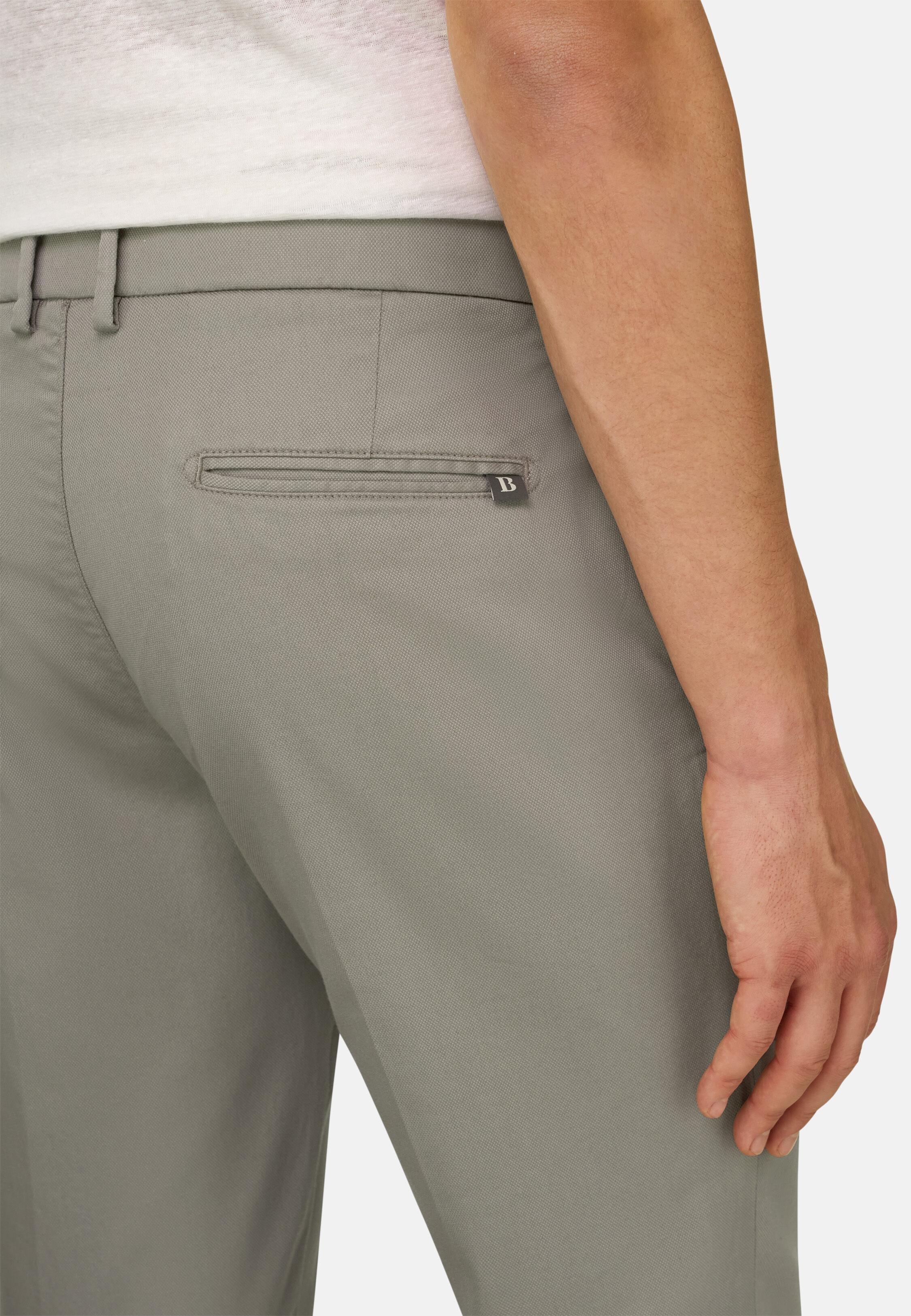 Stretch Cotton/Tencel Trousers, Light Green, large image number 3