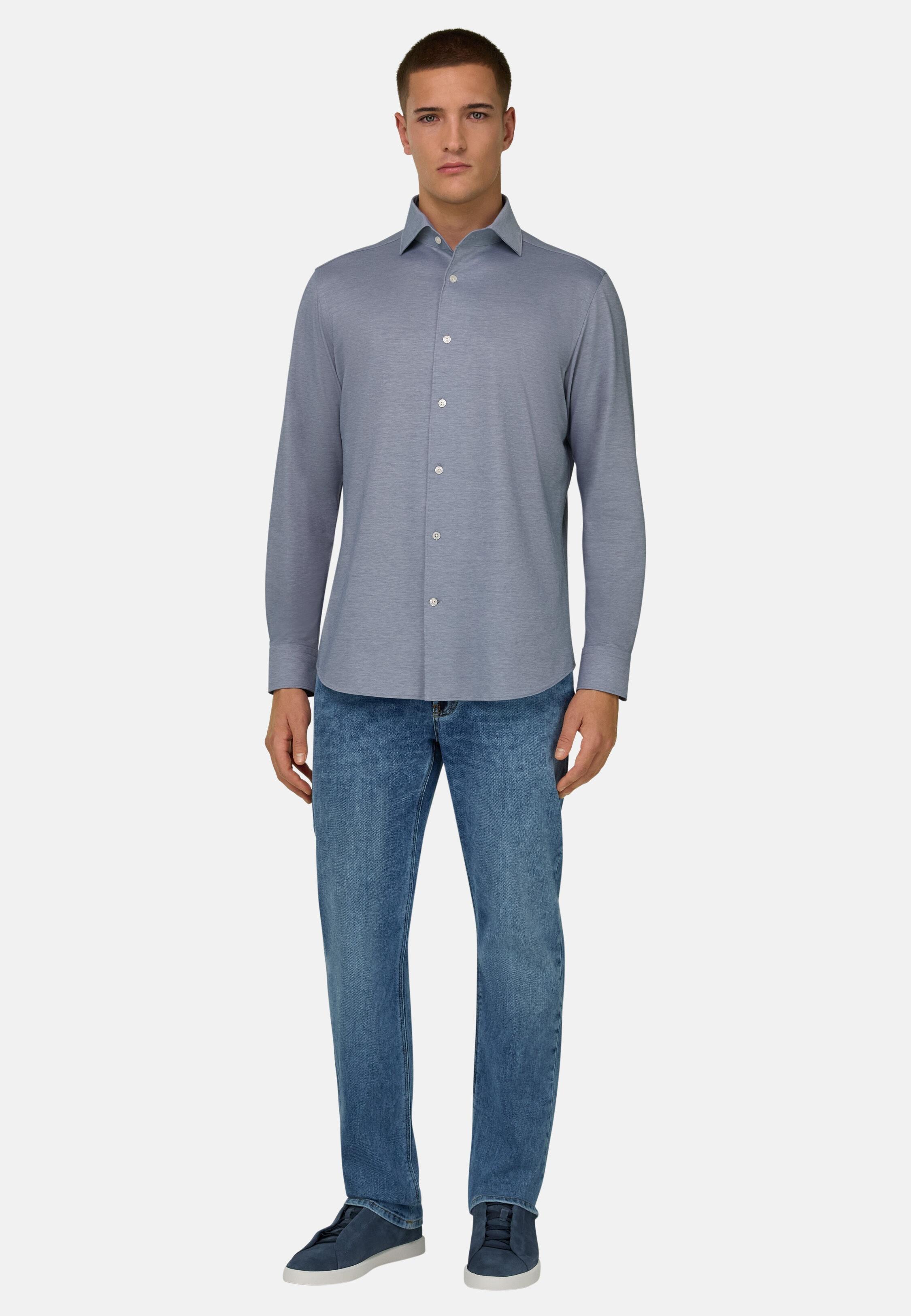 Medium Blue Stretch Denim Jeans Blue, 3901_MDBL, large image number 1