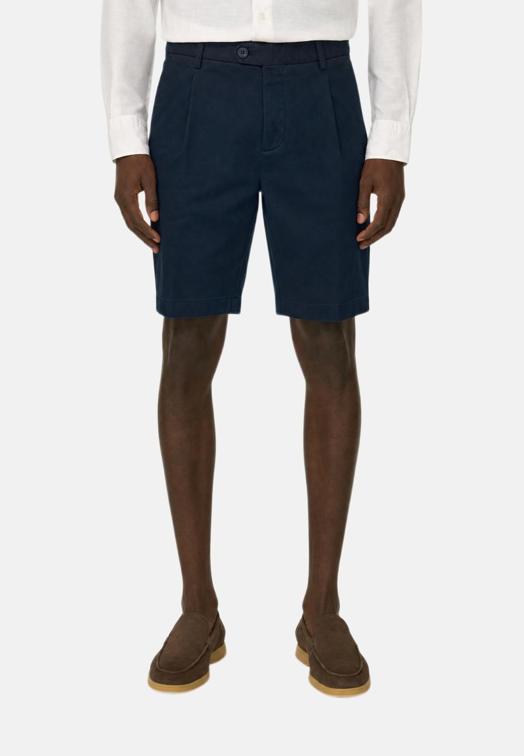 شورت بيربيجا من القطن والتينسل المطاطي كحلي, Navy blue, medium