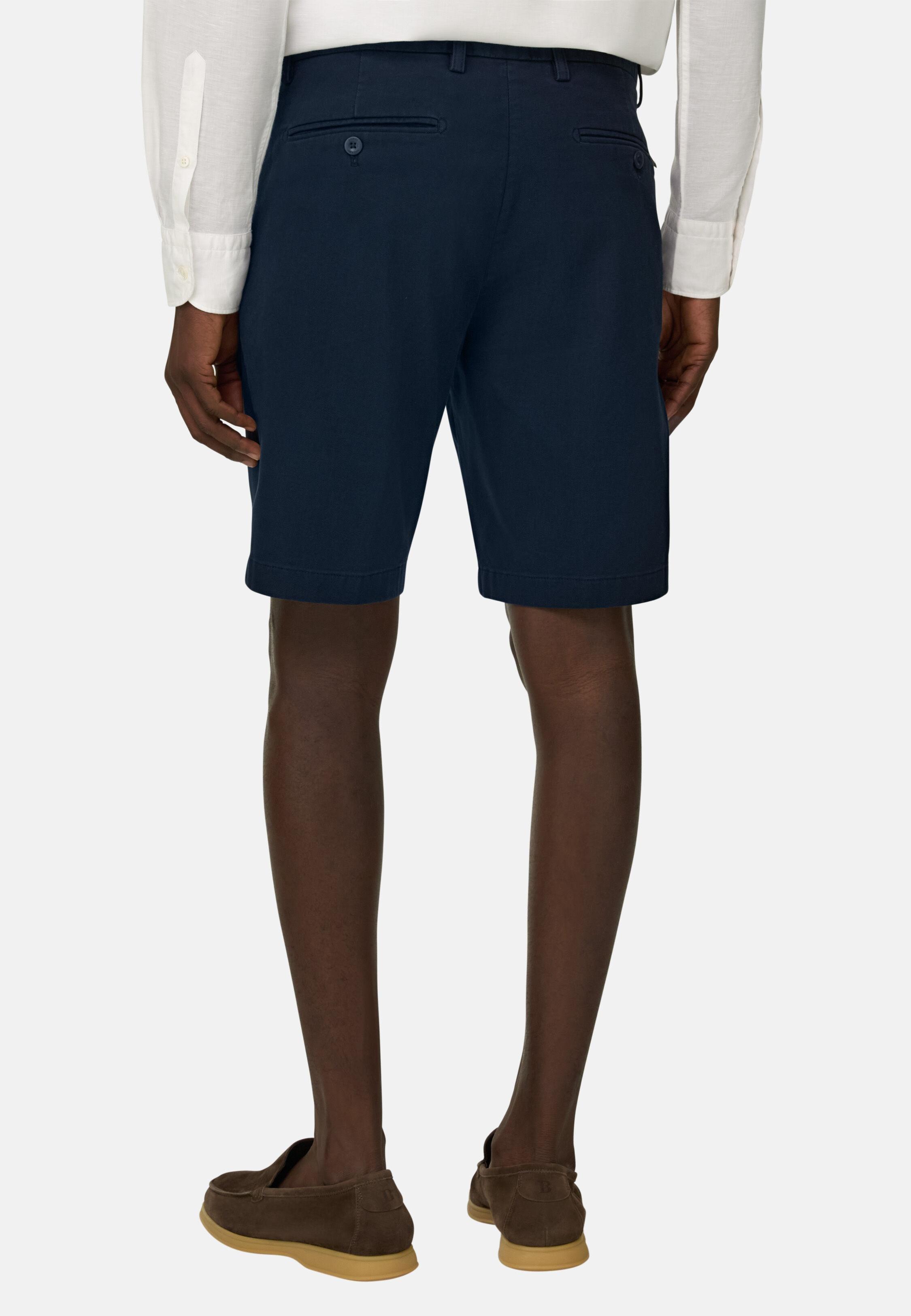 شورت بيربيجا من القطن والتينسل المطاطي كحلي, Navy blue, large image number 3