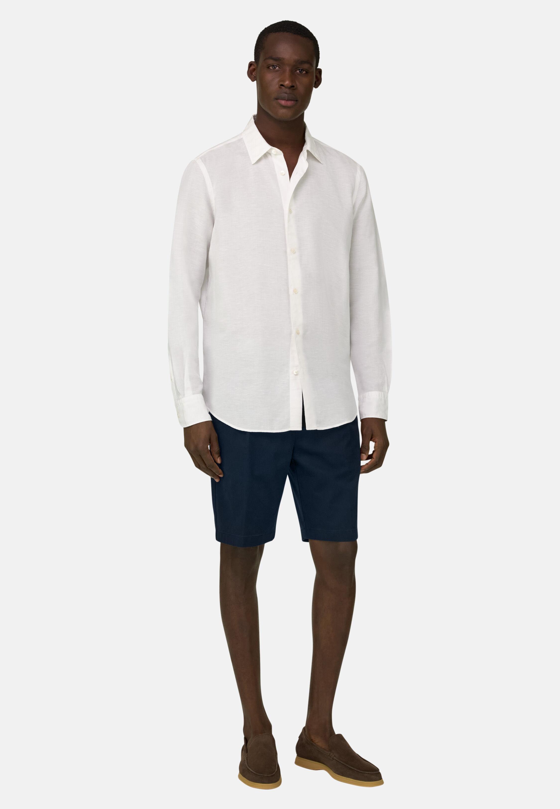 شورت بيربيجا من القطن والتينسل المطاطي كحلي, Navy blue, large image number 4