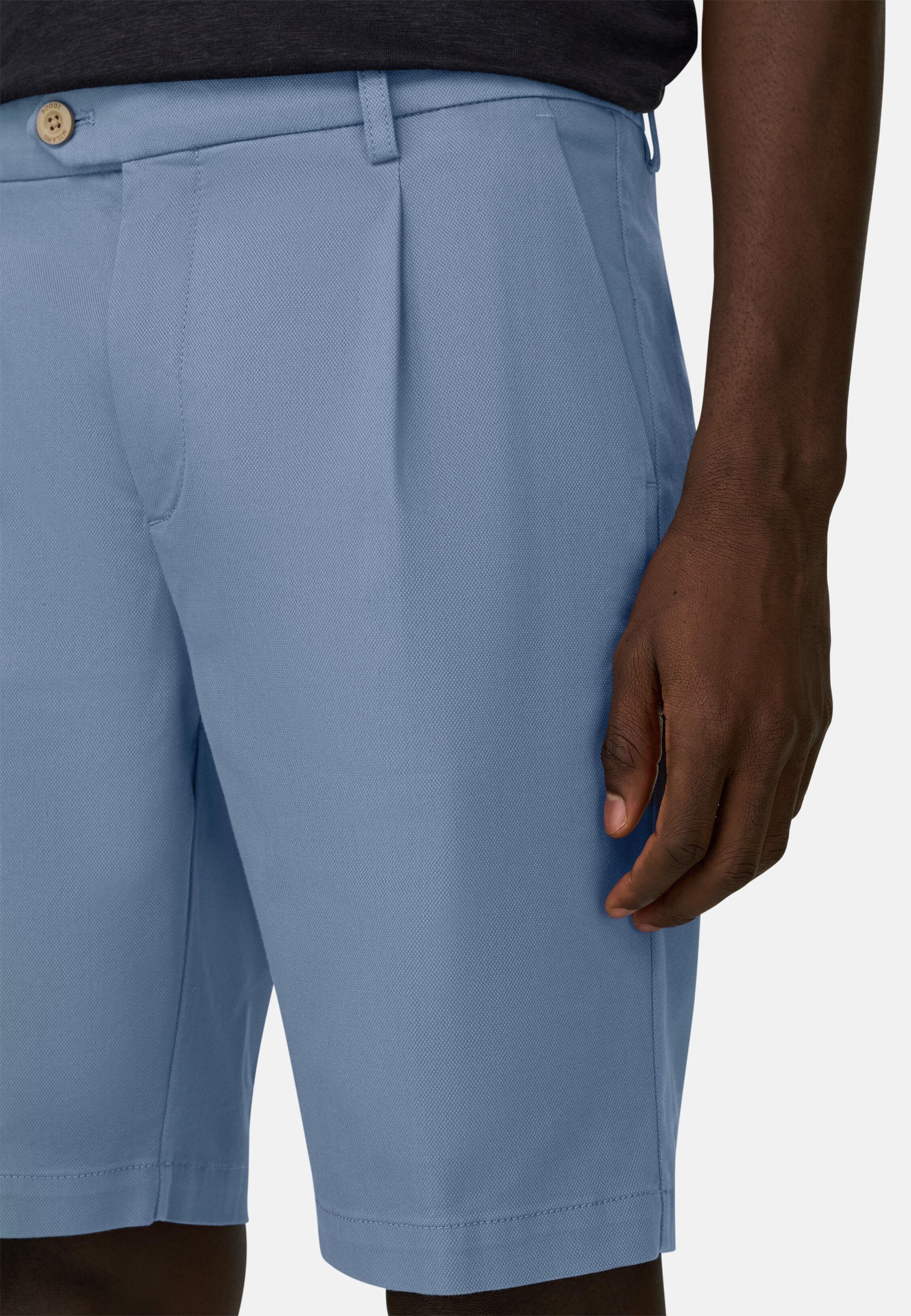 شورت بيربيجا من القطن والتينسل المطاطي أزرق, Air-blue, large image number 3