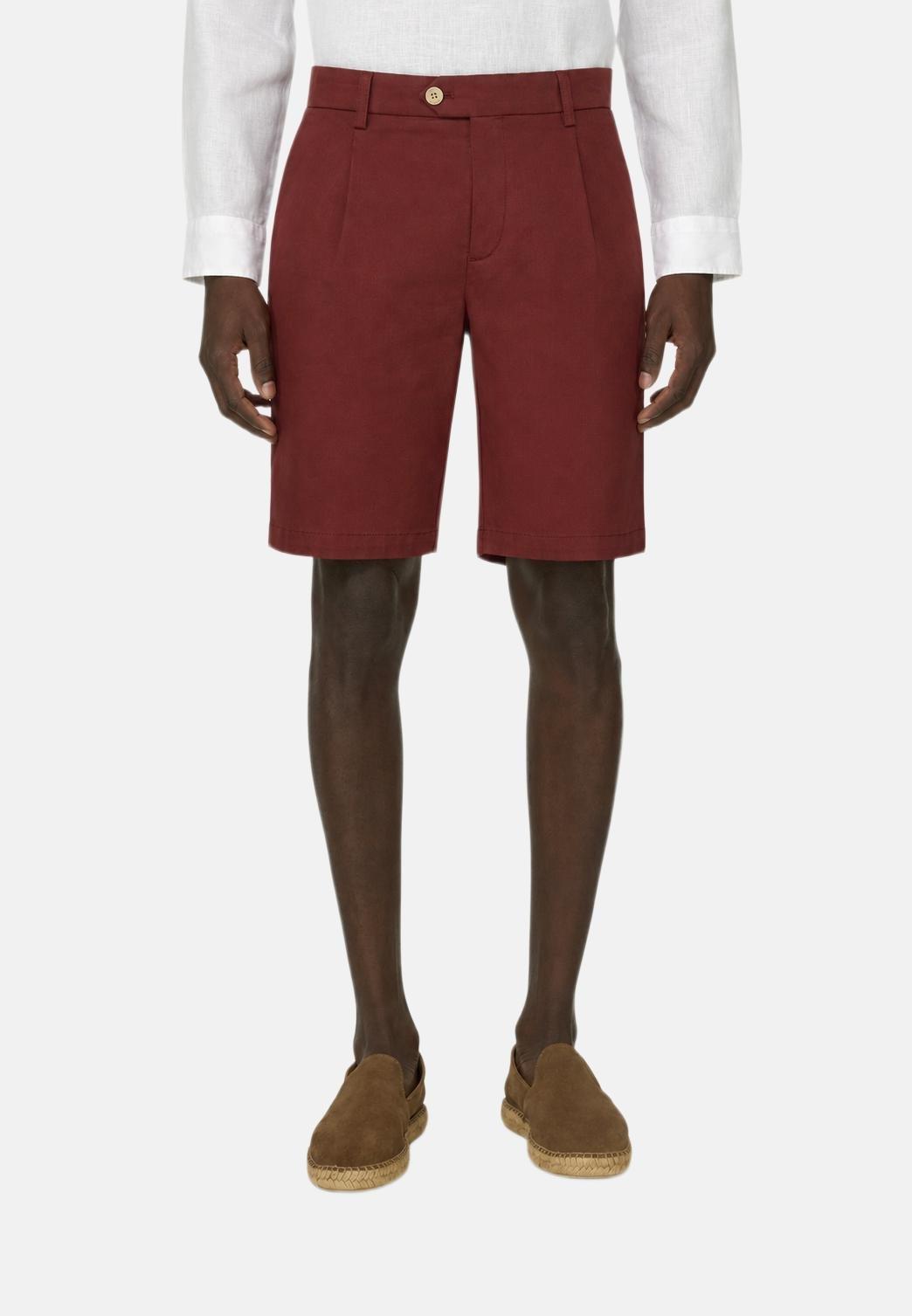 شورت بيربيجا من القطن والتينسل المطاطي عنابي, Burgundy, large image number 0