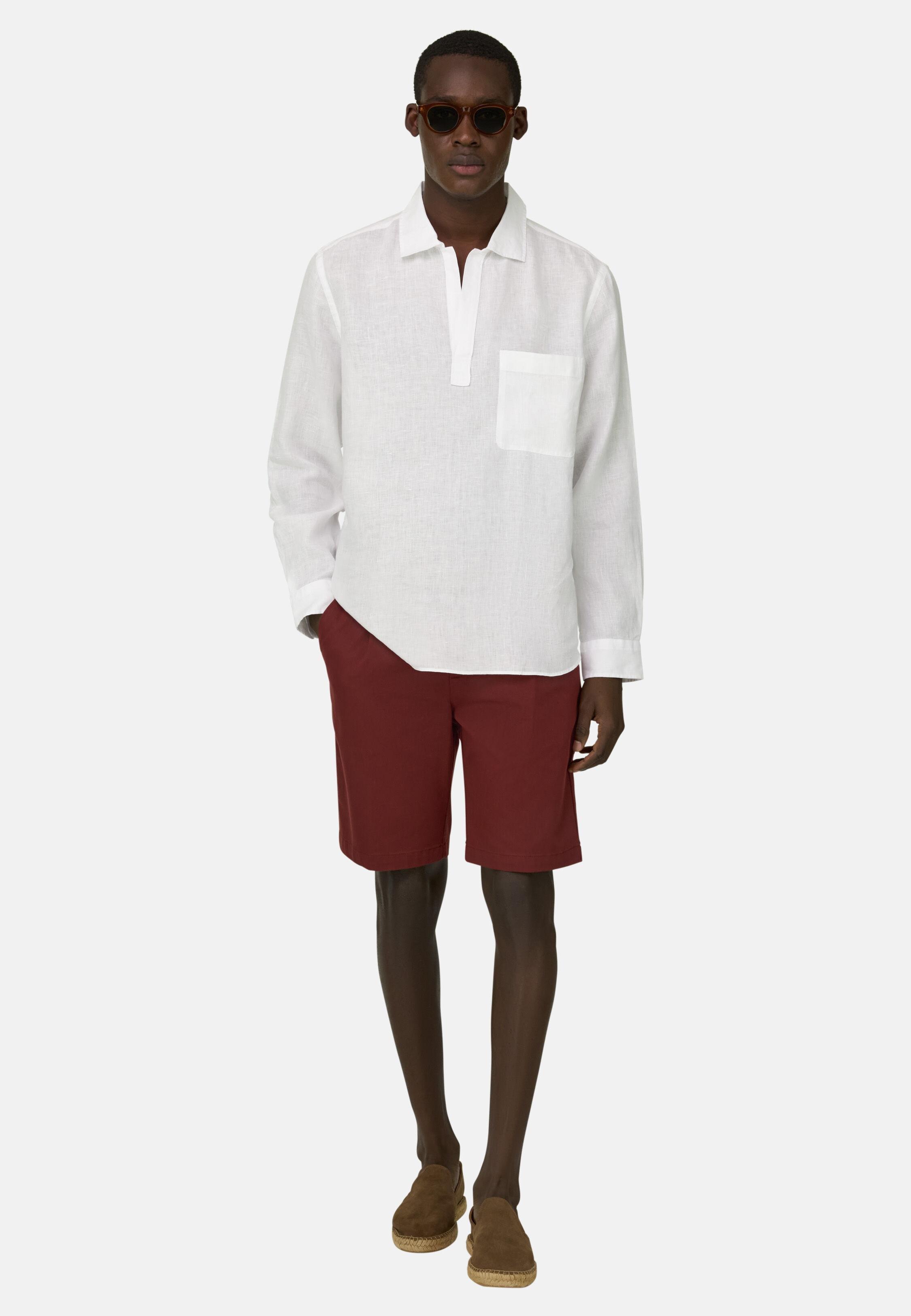 شورت بيربيجا من القطن والتينسل المطاطي عنابي, Burgundy, large image number 1