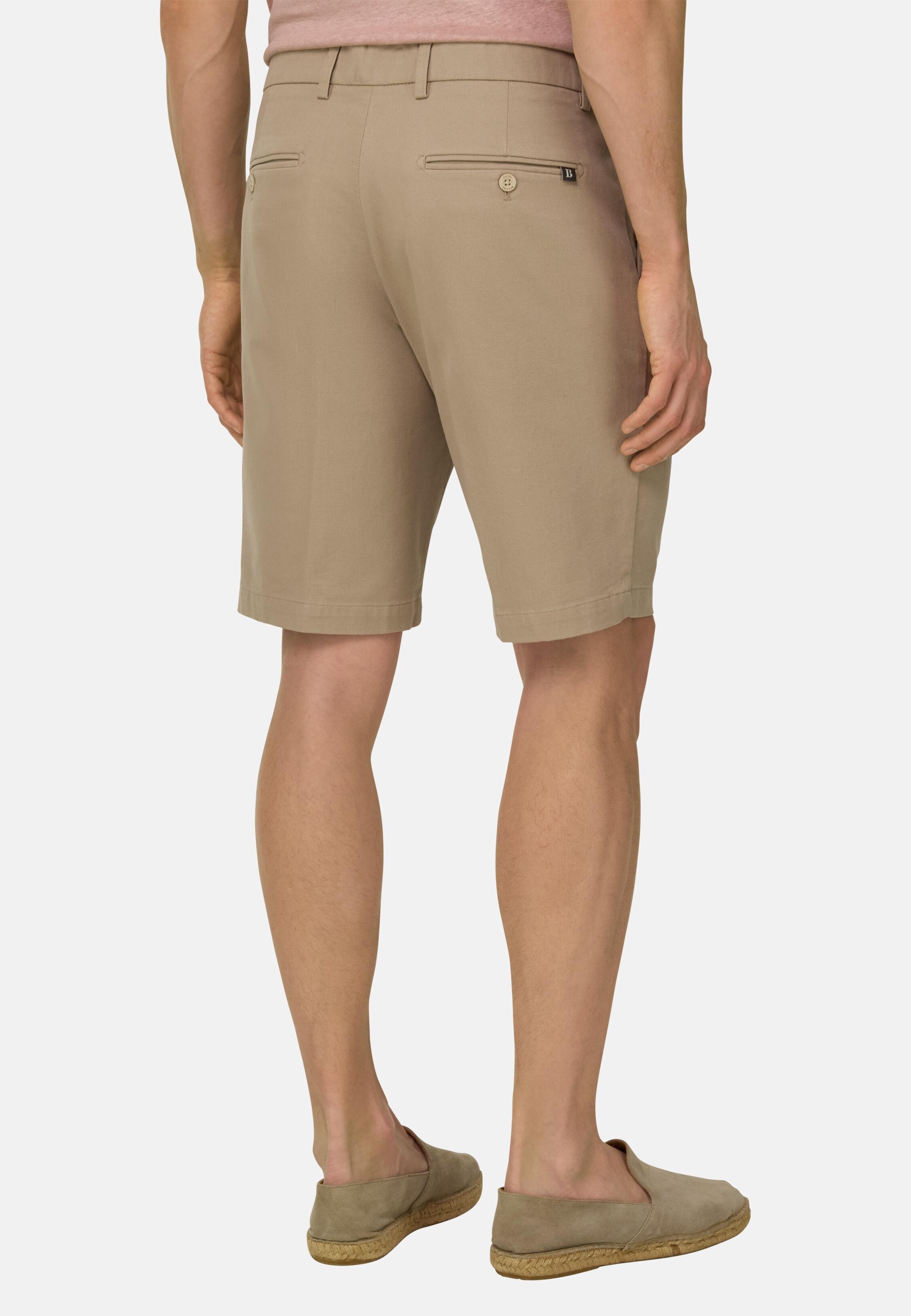 Stretch Cotton and Tencel Bermuda Shorts Mud, 3901_MUD, medium