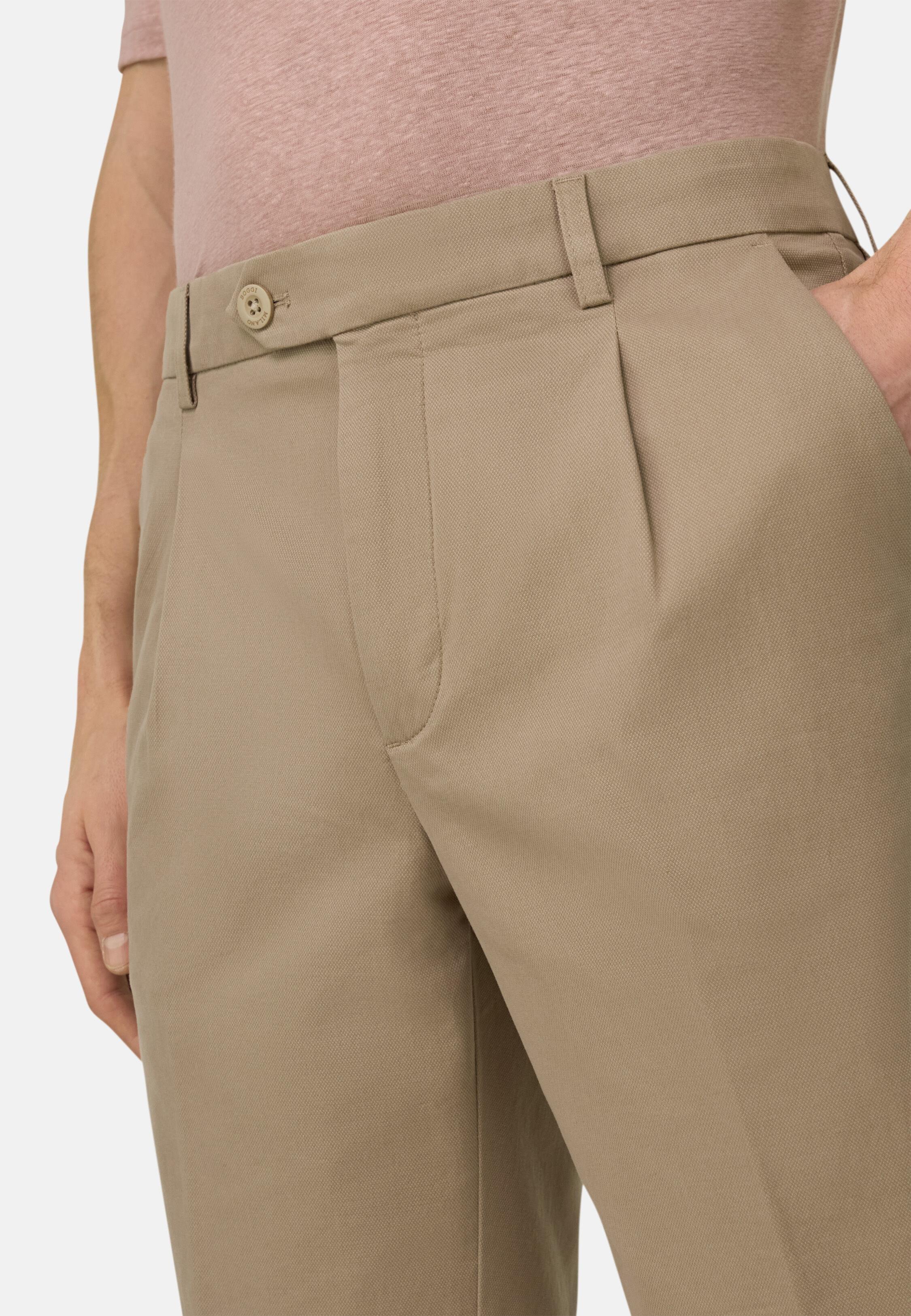 Stretch Cotton and Tencel Bermuda Shorts Mud, 3901_MUD, large image number 3