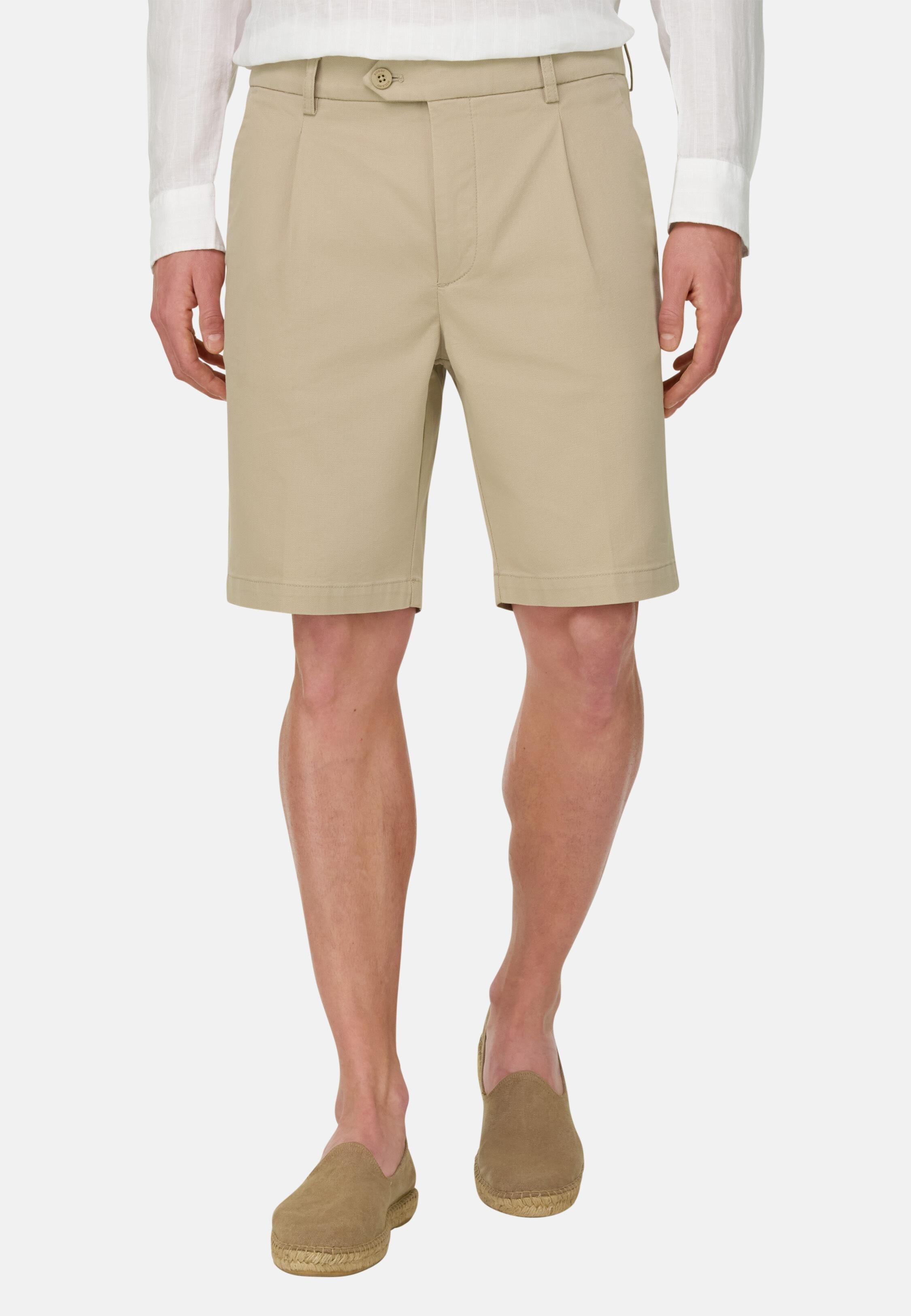 شورت برمودا من القطن ومزيج التنسيل باللون البيج, 3901_SAND, large image number 0