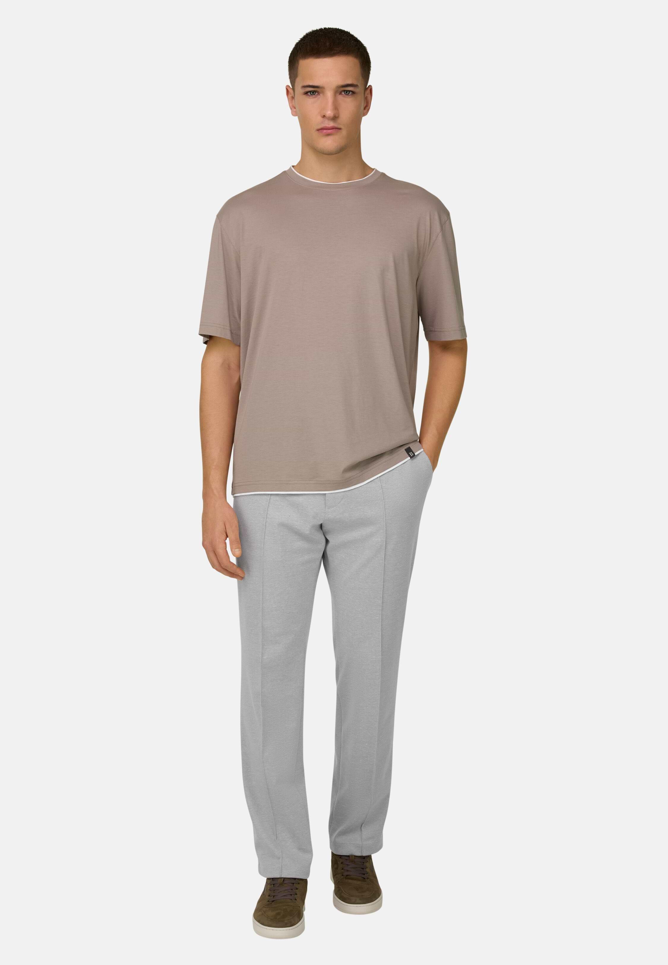 Cotton Blend Jersey Trousers Grey, 3901_GREY, large image number 0