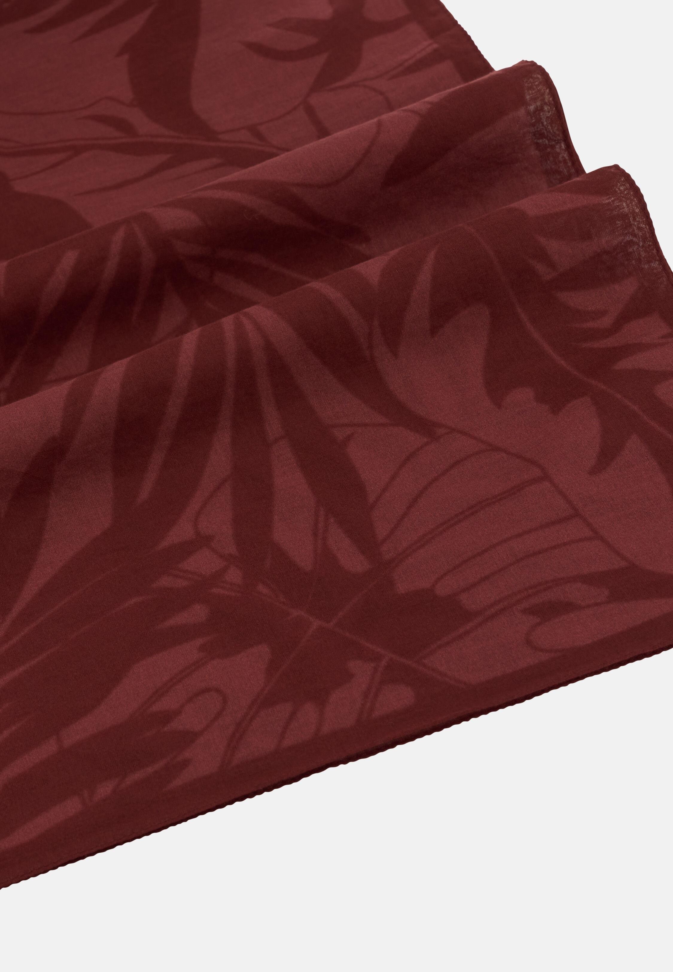 Leaf Print Cotton Bandana Burgundy, 3901_DKOR, medium