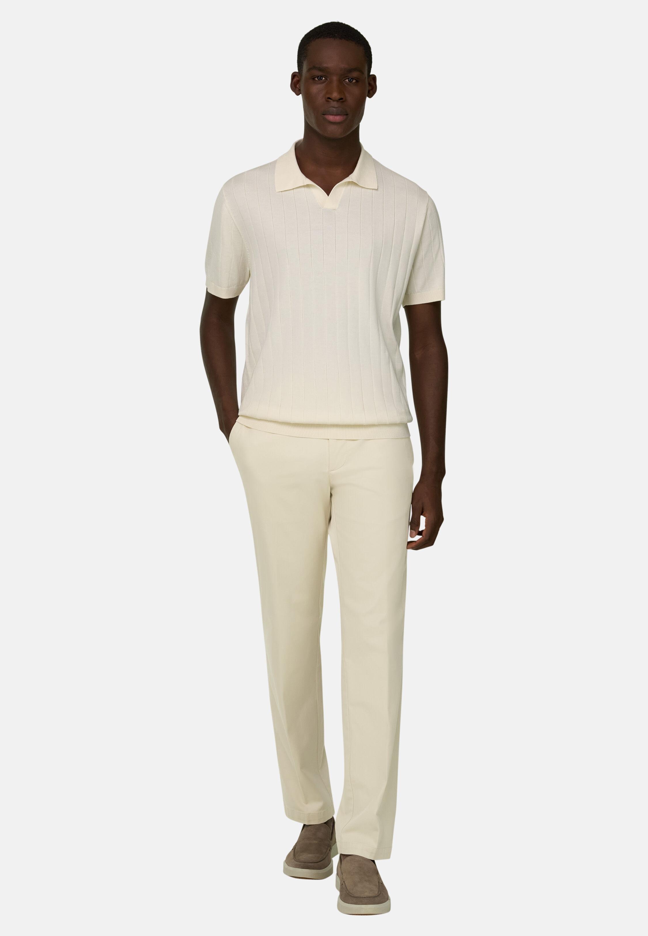 Stretch Cotton Trousers Beige, 3901_SAND, medium