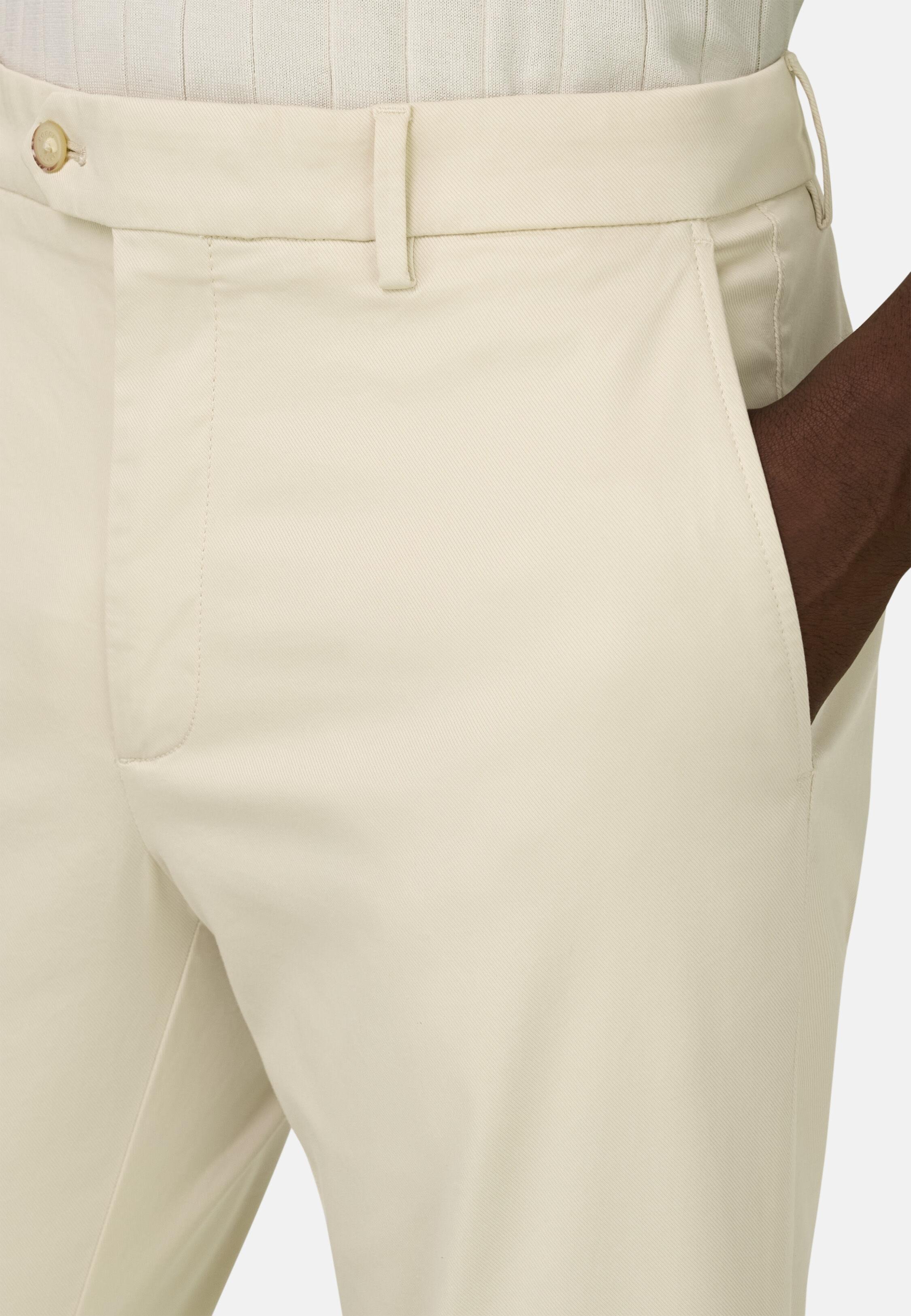 Stretch Cotton Trousers Beige, 3901_SAND, large image number 3