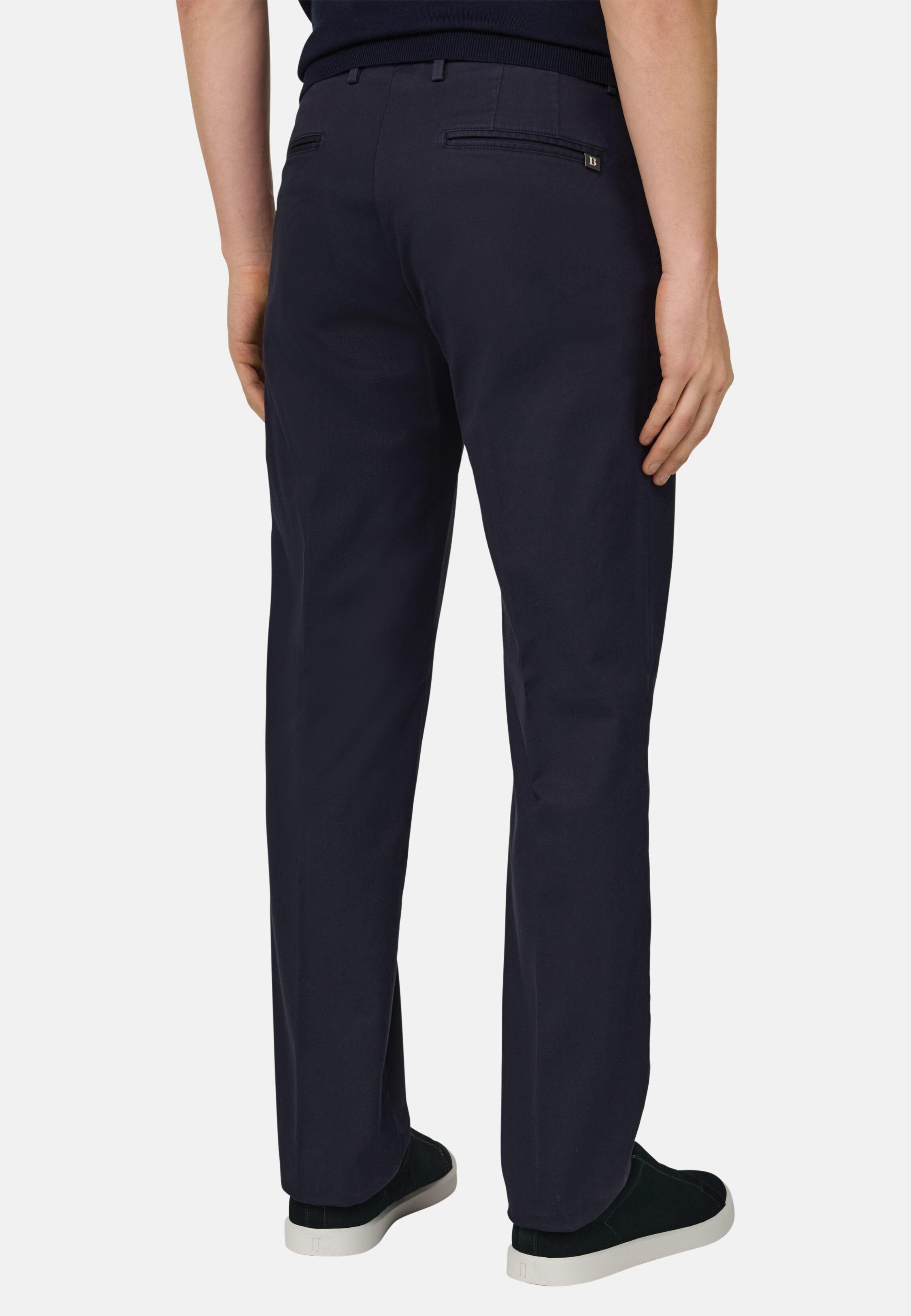 Trousers in Stretch Cotton/TENCEL, Navy Blue, Navy blue, large image number 2