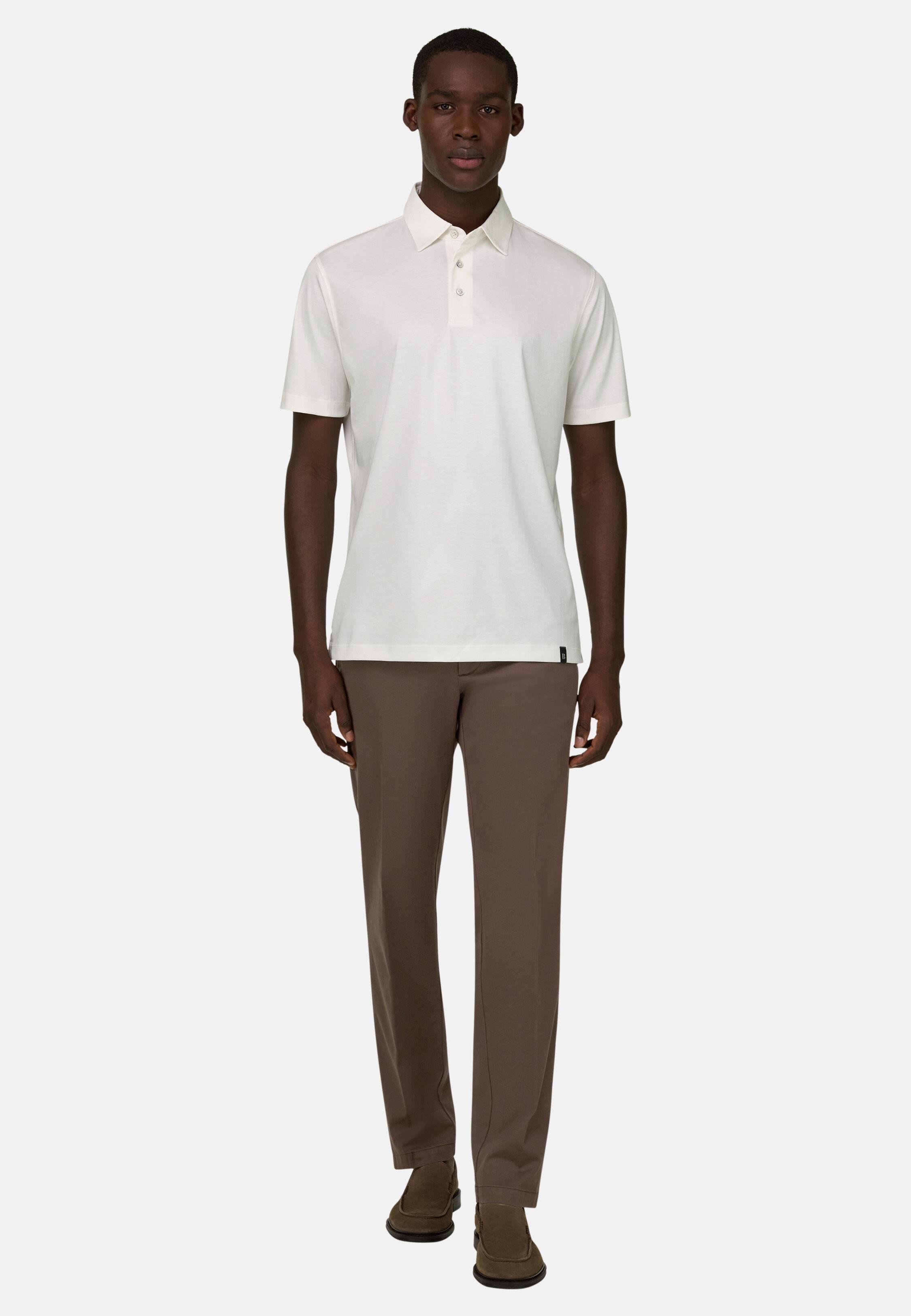 Stretch Cotton/Tencel Trousers Brown, Brown, medium