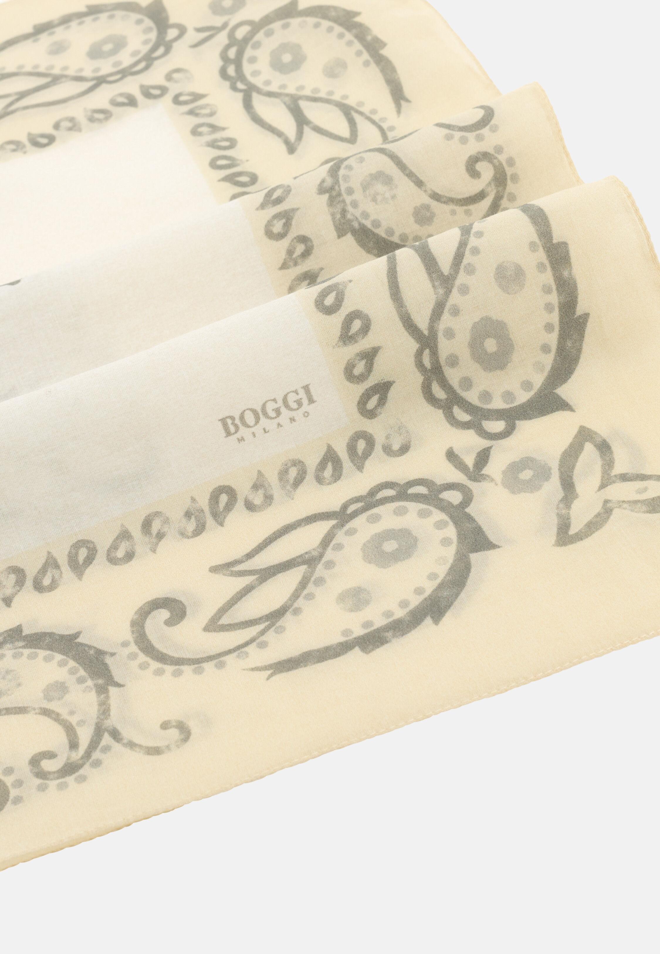 Paisley Print Cotton Bandana Cream, 3901_CREA, large image number 1