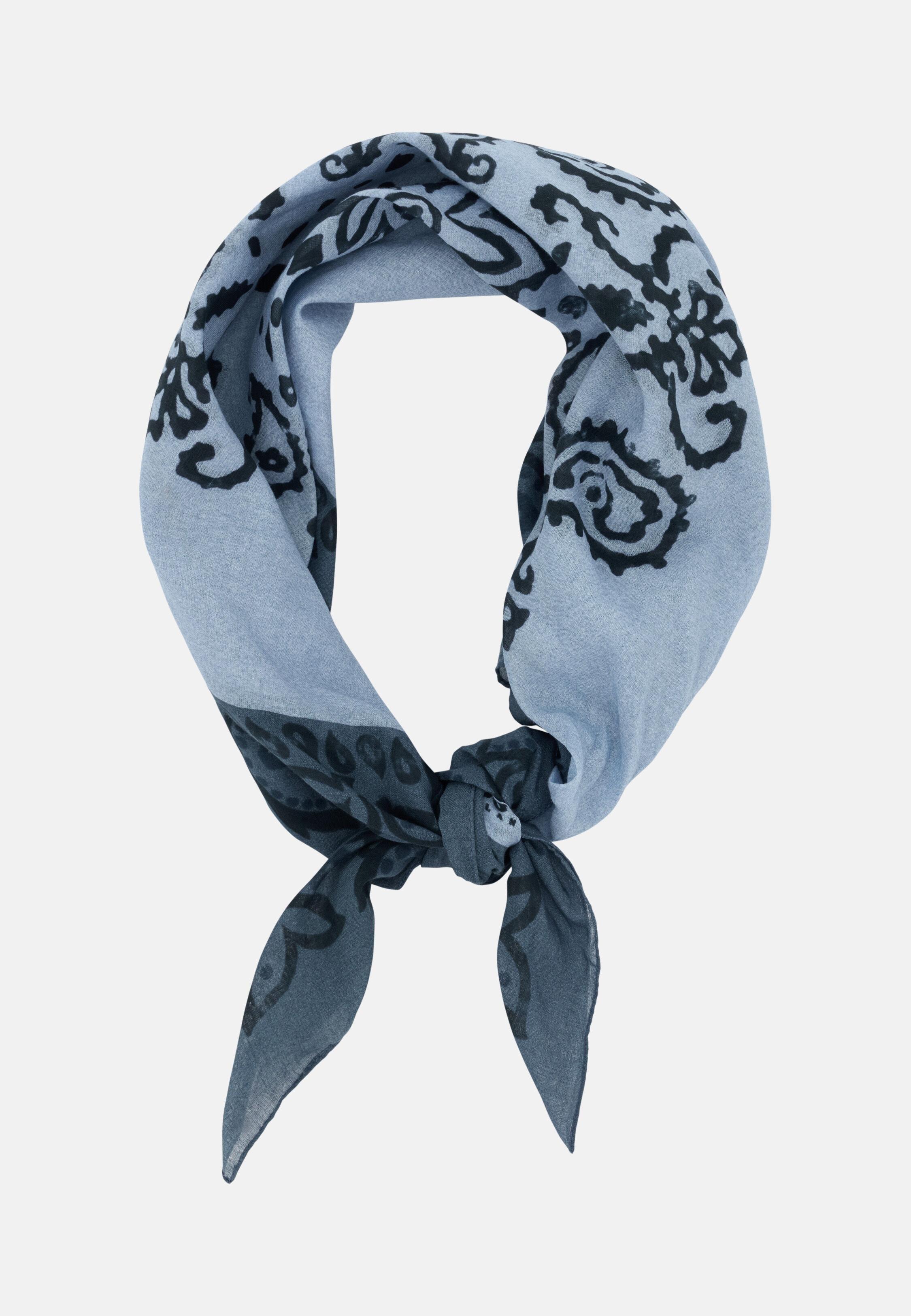 Paisley Print Cotton Bandana Blue, Blue, medium