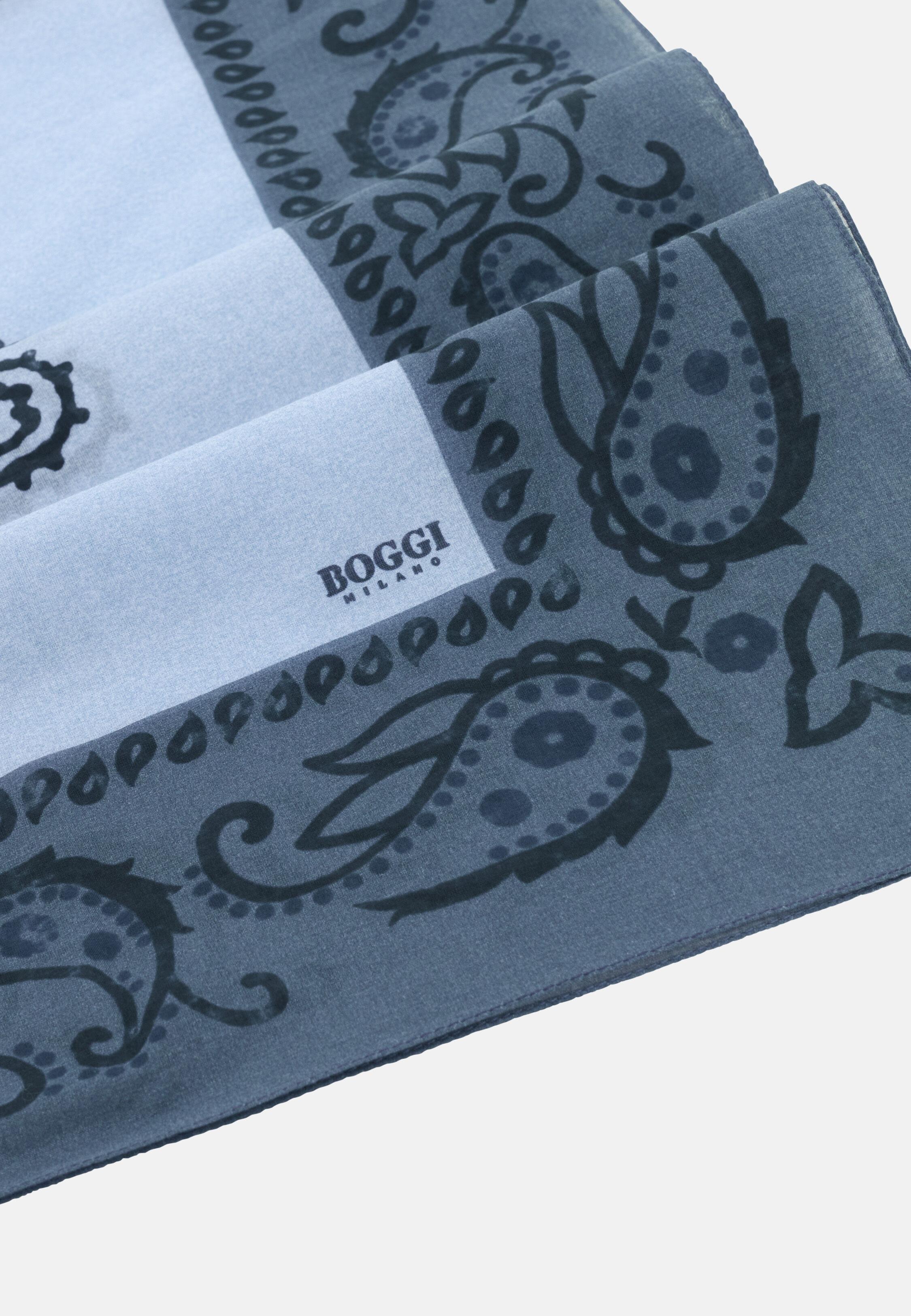 Paisley Print Cotton Bandana Blue, 3901_BLUE, large image number 1