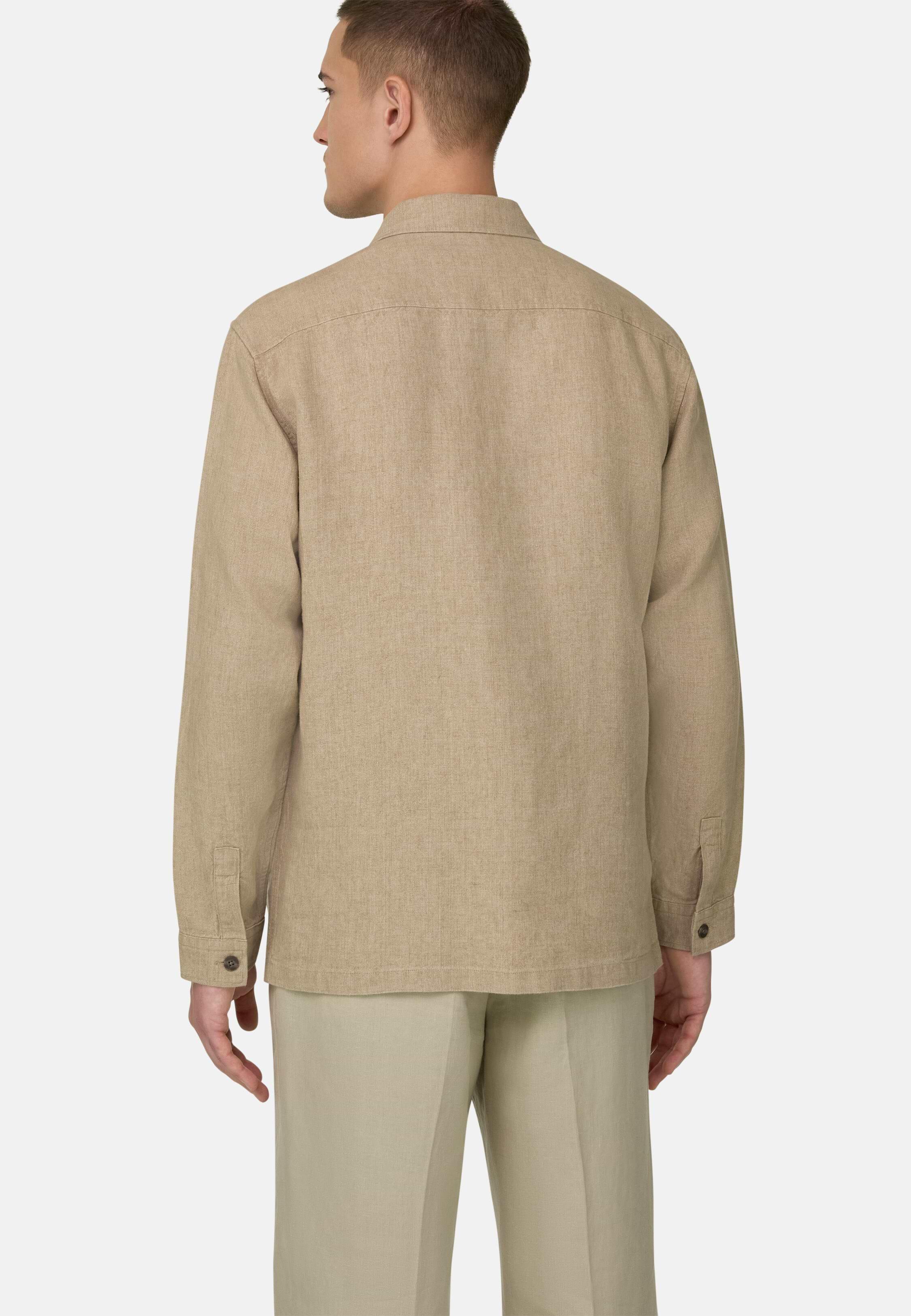 جاكيت قميص من كتان مغسول بيج, Beige, large image number 2