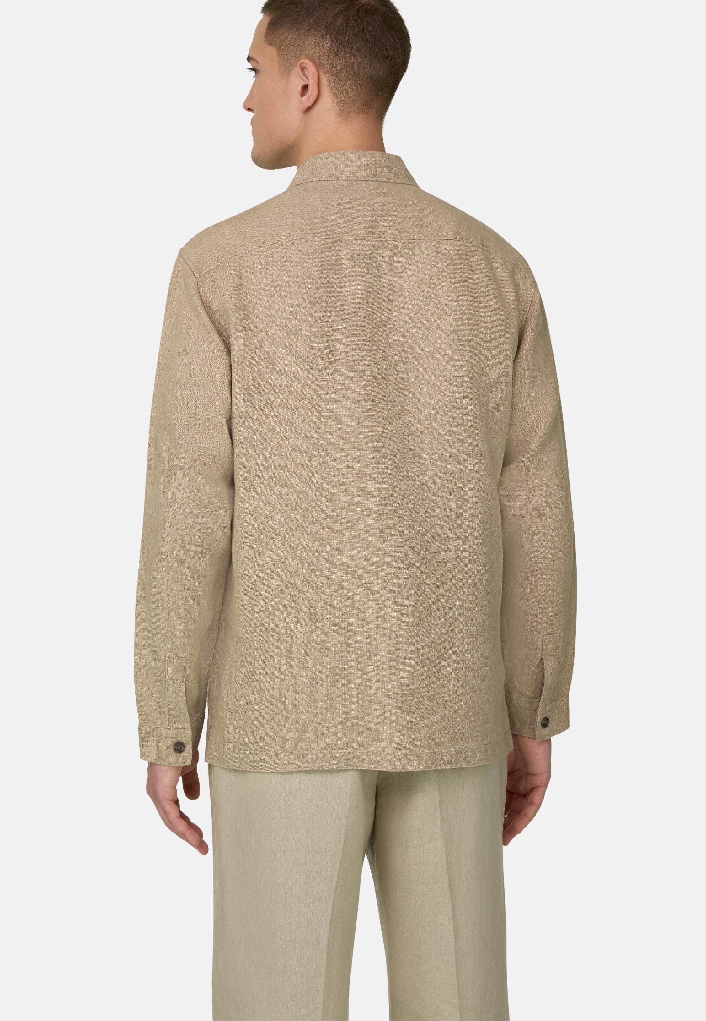 جاكيت قميص من كتان مغسول بيج, Beige, large image number 3