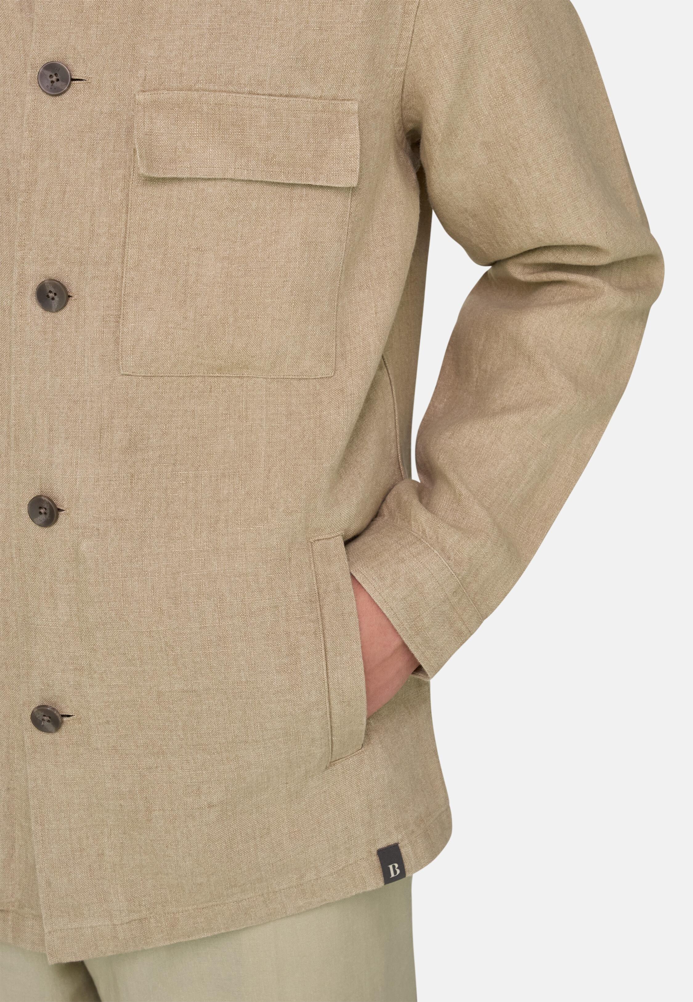 جاكيت قميص من كتان مغسول بيج, Beige, large image number 5