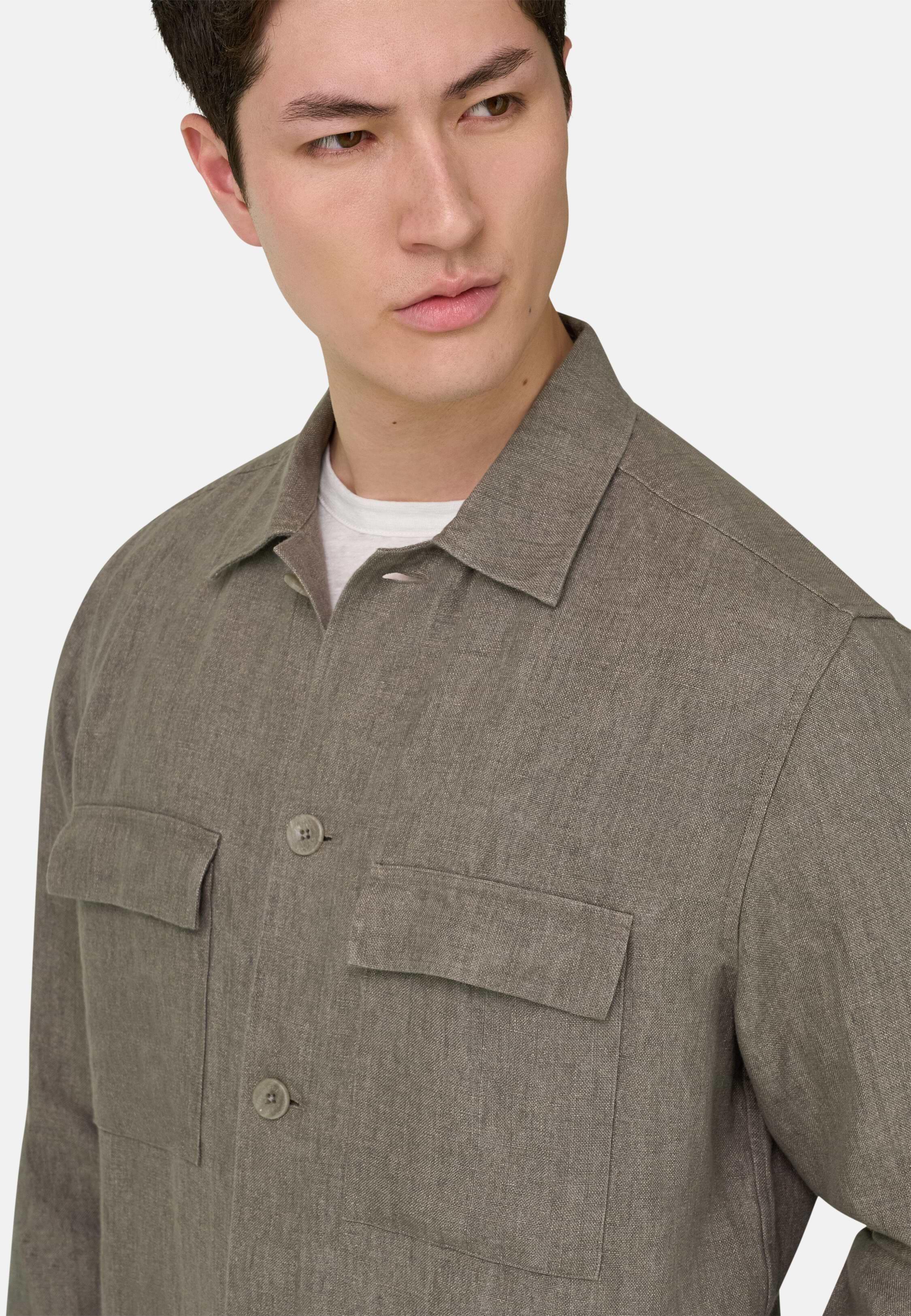 Link Shirt Jacket in Pure Washed Linen Light Green, Light Green, large image number 6
