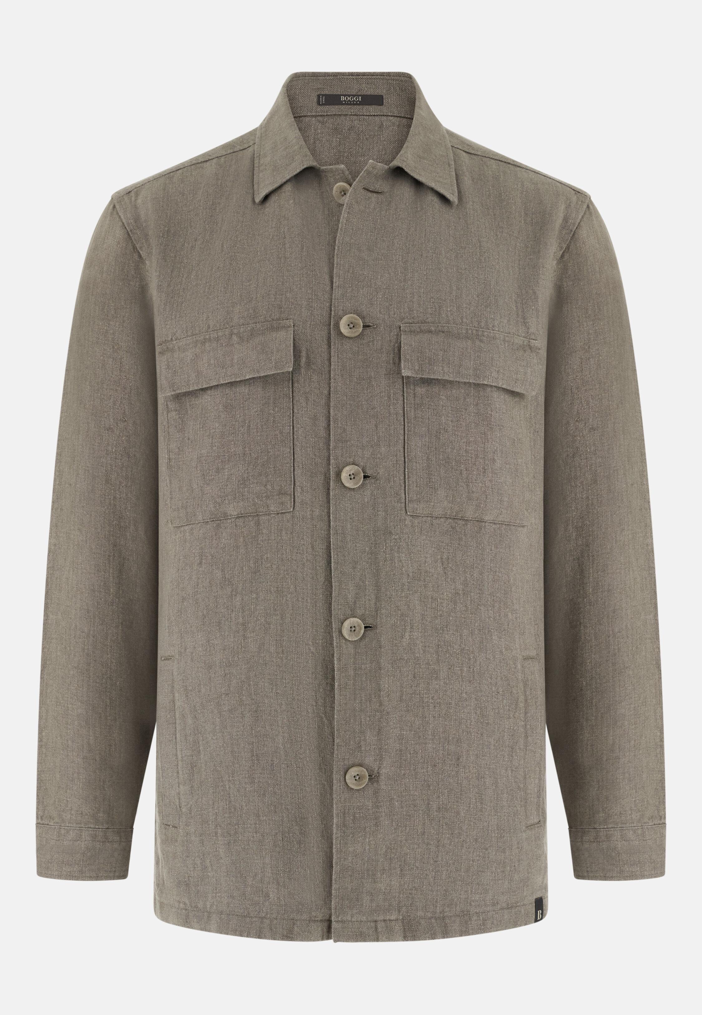 Link Shirt Jacket in Pure Washed Linen Light Green, Light Green, large image number 7