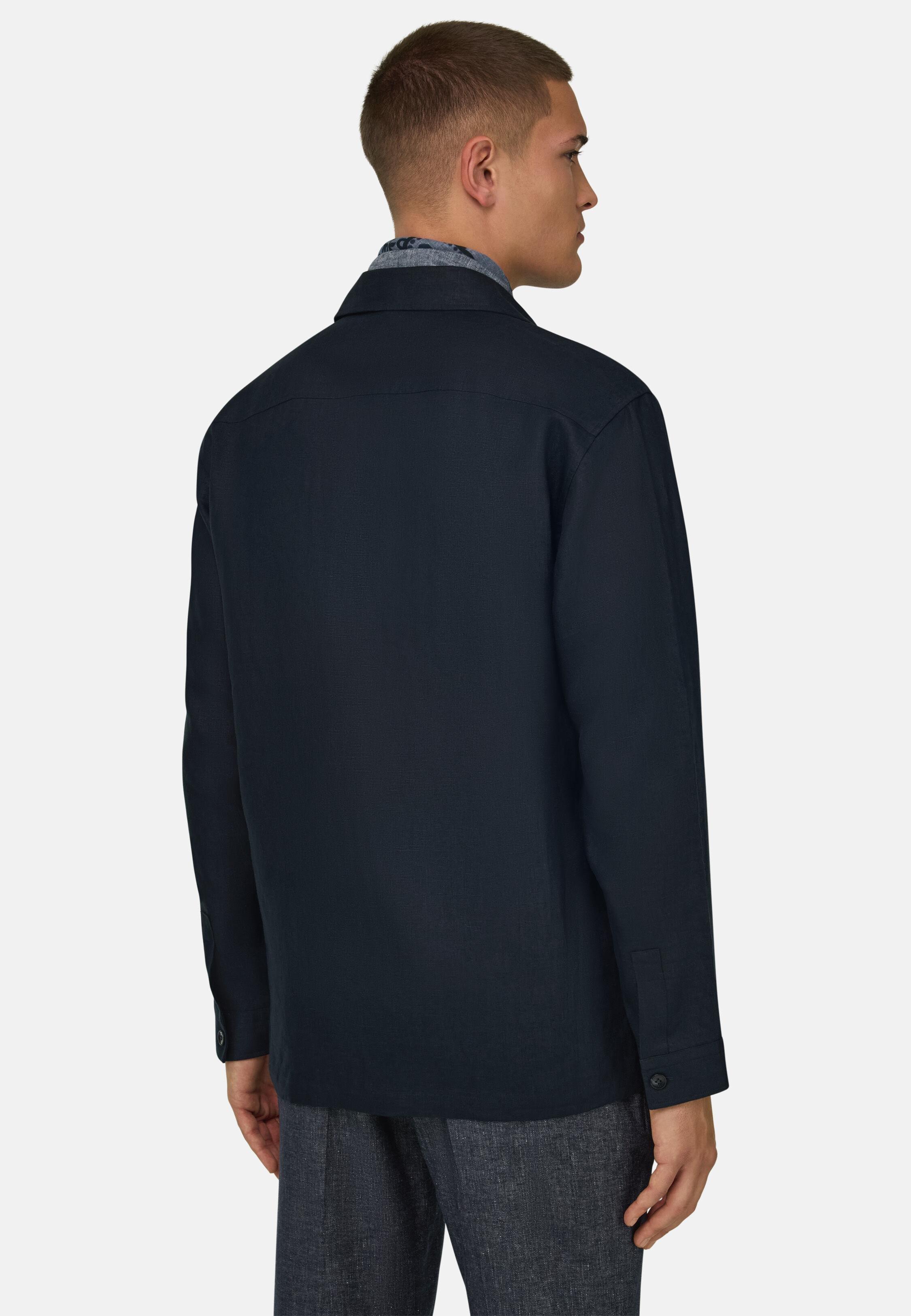 جاكيت بياقة قميص كحلي, Navy blue, large image number 1