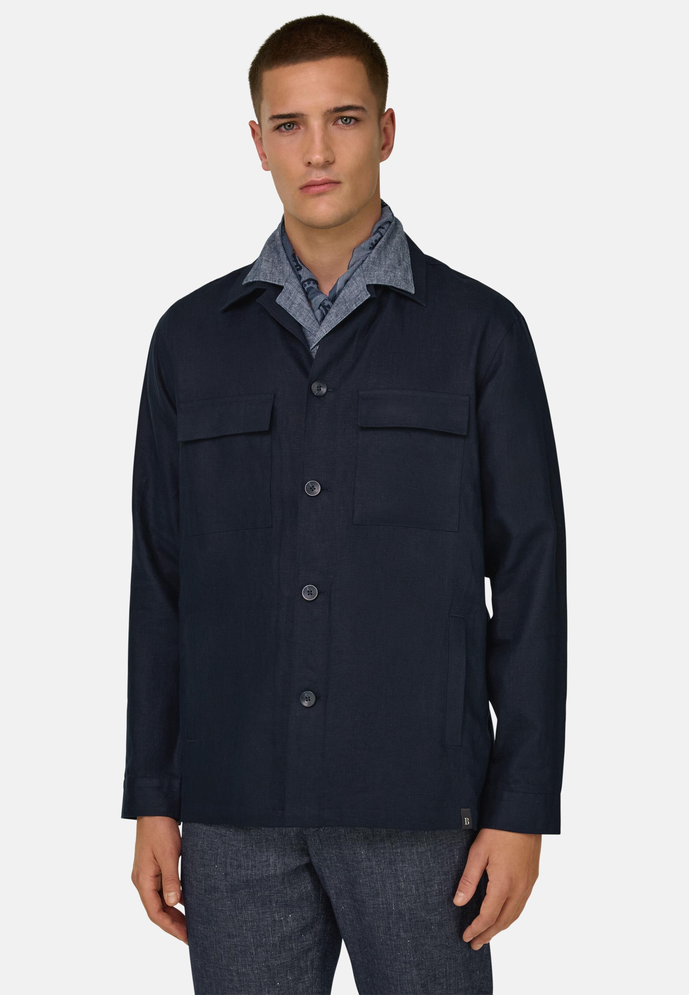 جاكيت بياقة قميص كحلي, Navy blue, large image number 2